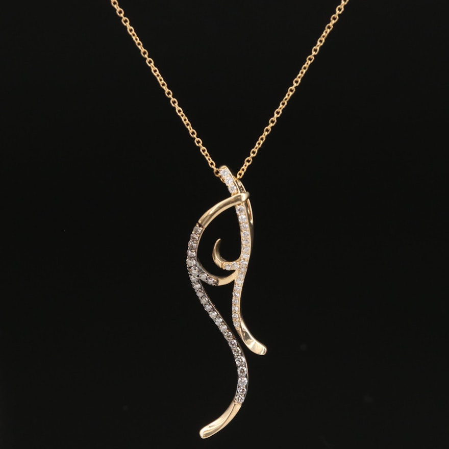 Le Vian 14K Diamond Scroll Necklace