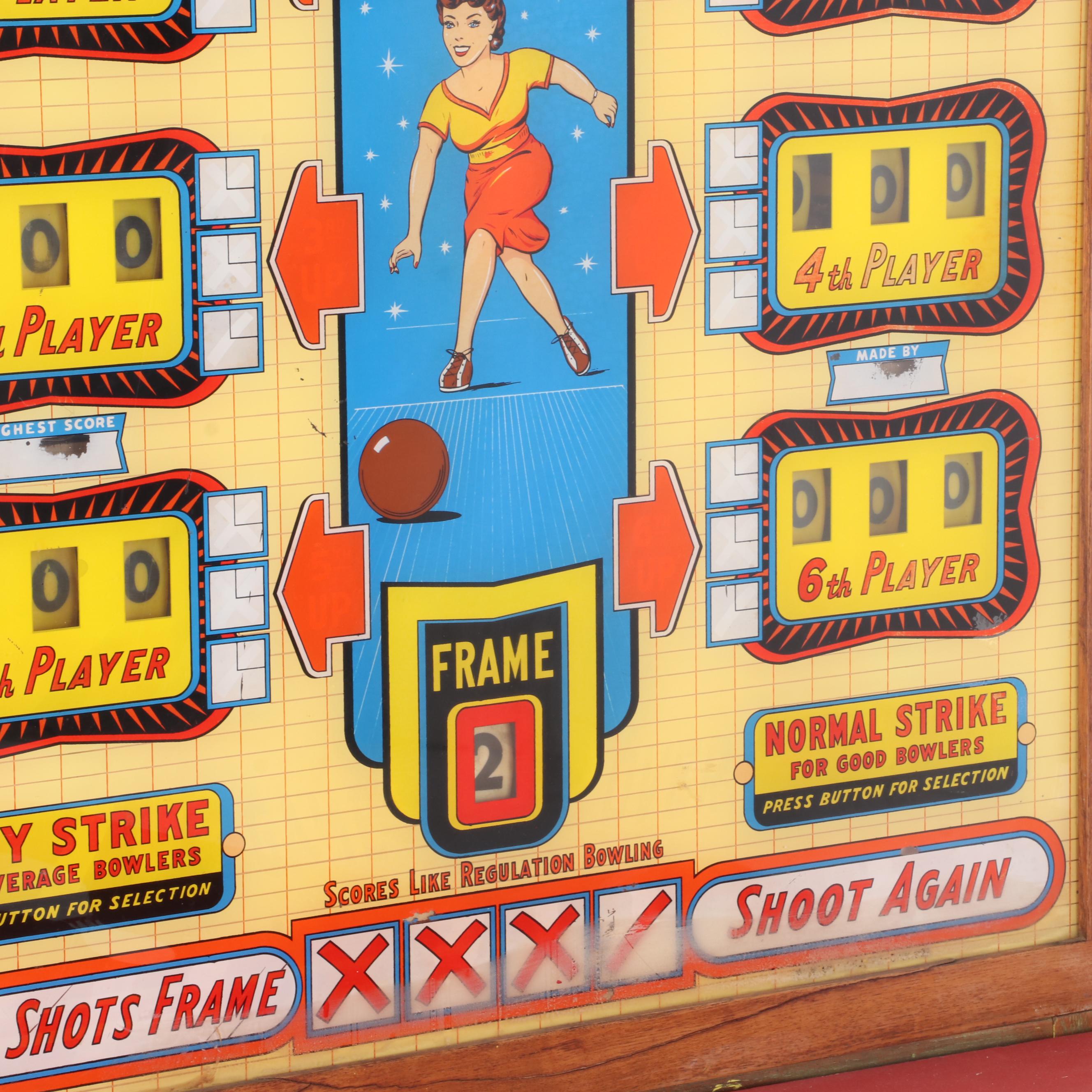 United Play Time Bowling Alley Arcade Game, Mid-20th Century