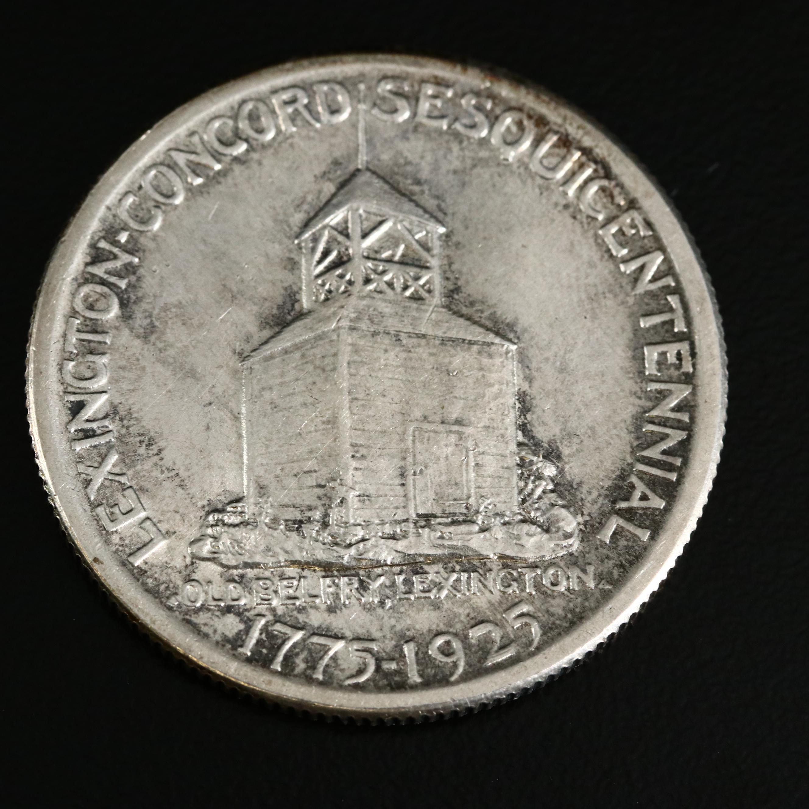 1925 Lexington Concord Sesquicentennial Commemorative Silver Half Dollar