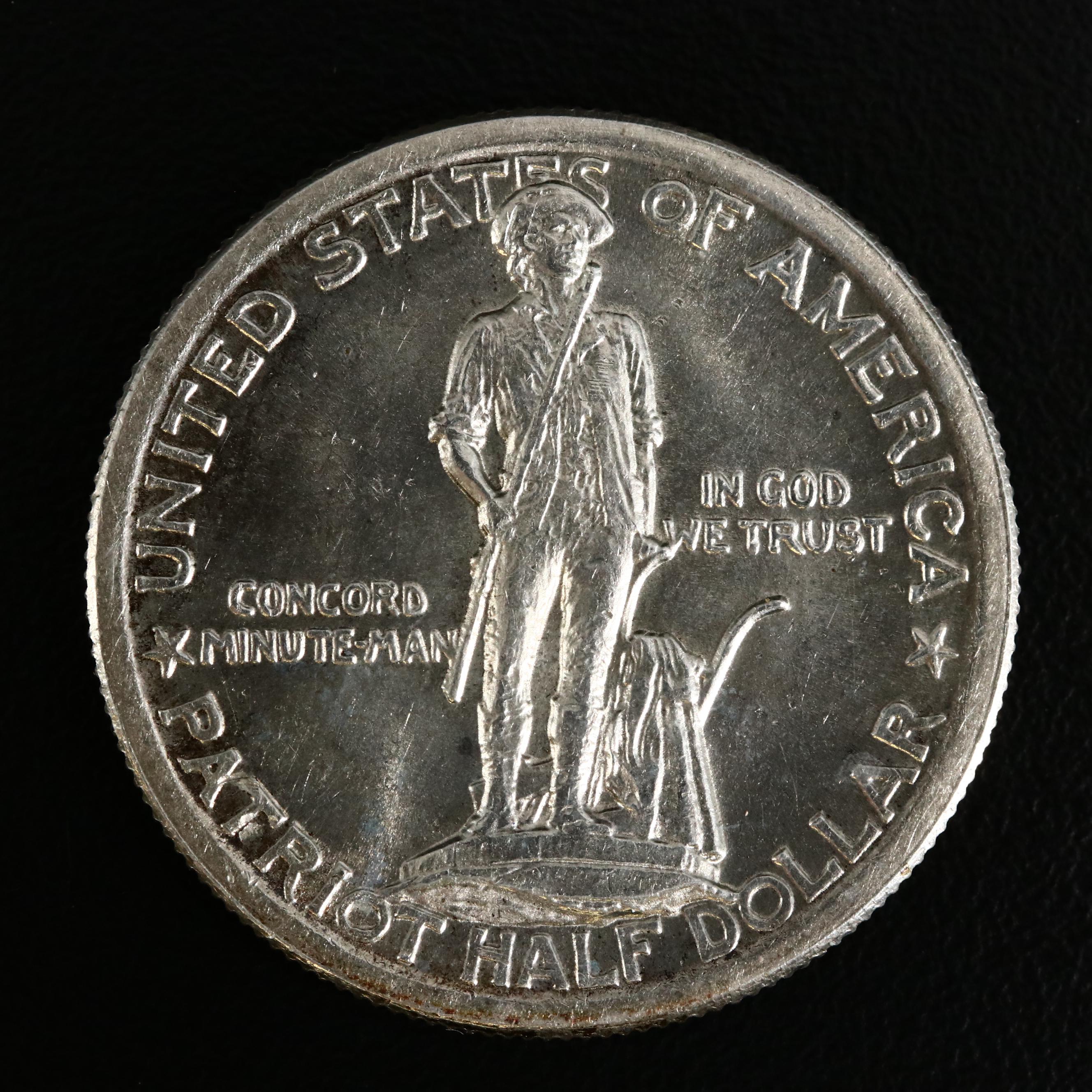 1925 Lexington Concord Sesquicentennial Commemorative Silver Half Dollar