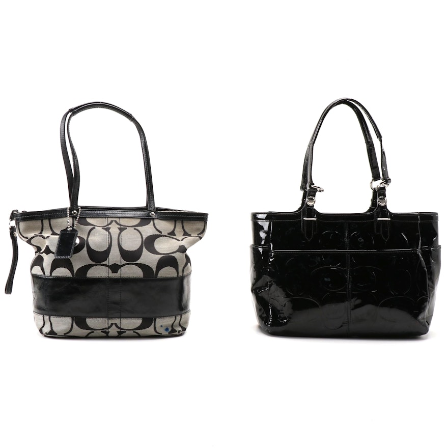 Coach CC Signature Patent Leather and Jacquard Canvas Bags