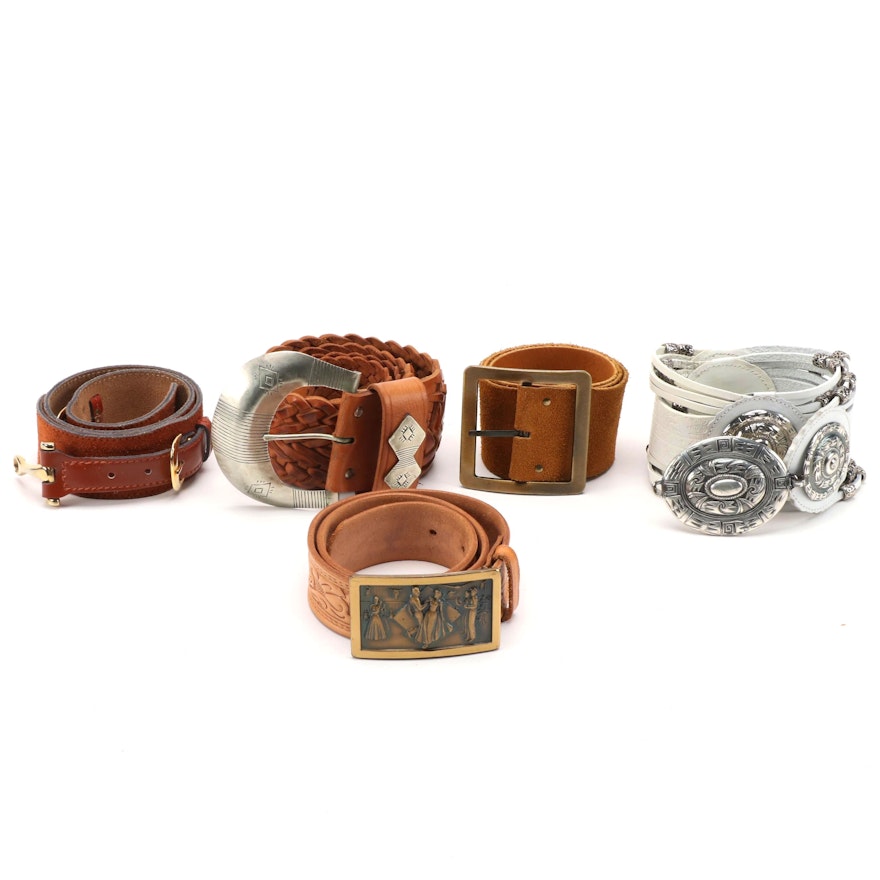 Tony Barcelo, Anne Klein, Burton and More Leather Belts Including Western Style