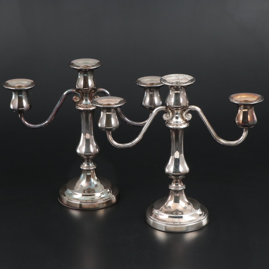 Pair of Reed & Barton Silver Plate Candelabras