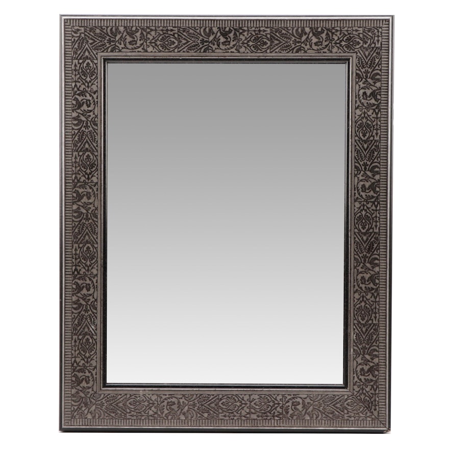 "Martin Aborn" Metallic Gray Wood Wall Mirror
