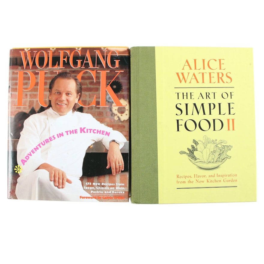 Wolfgang Puck and Alice Waters Signed Cookbooks Including First Edition