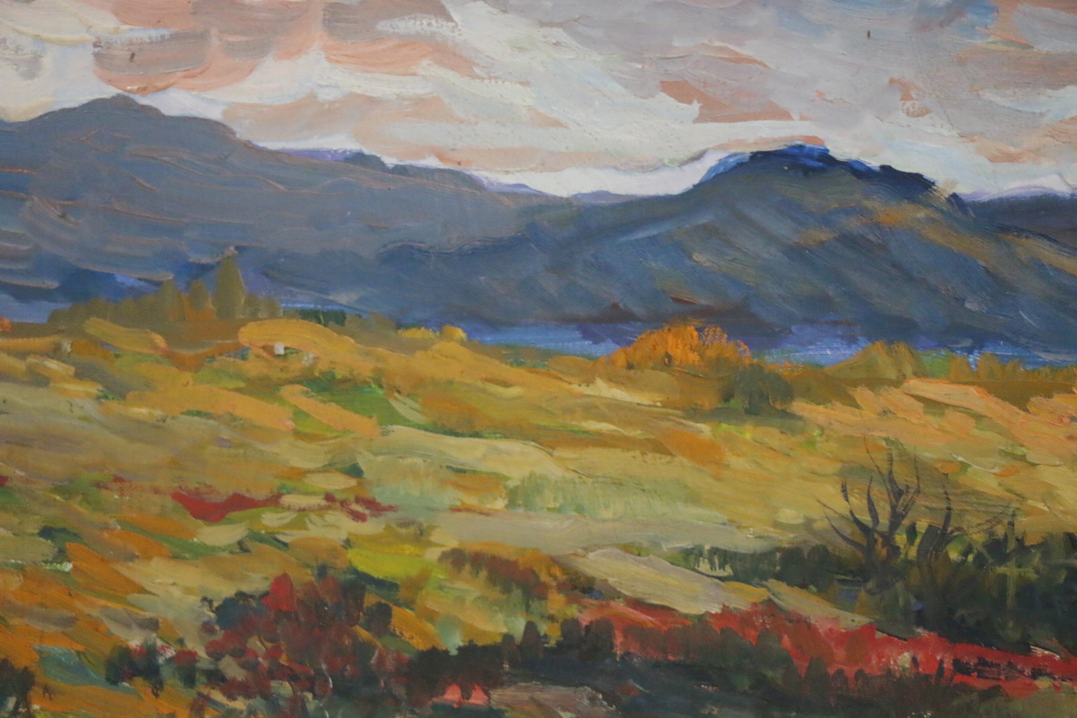 Bill Salamon Oil Painting of Abstract Hills, Late 20th Century
