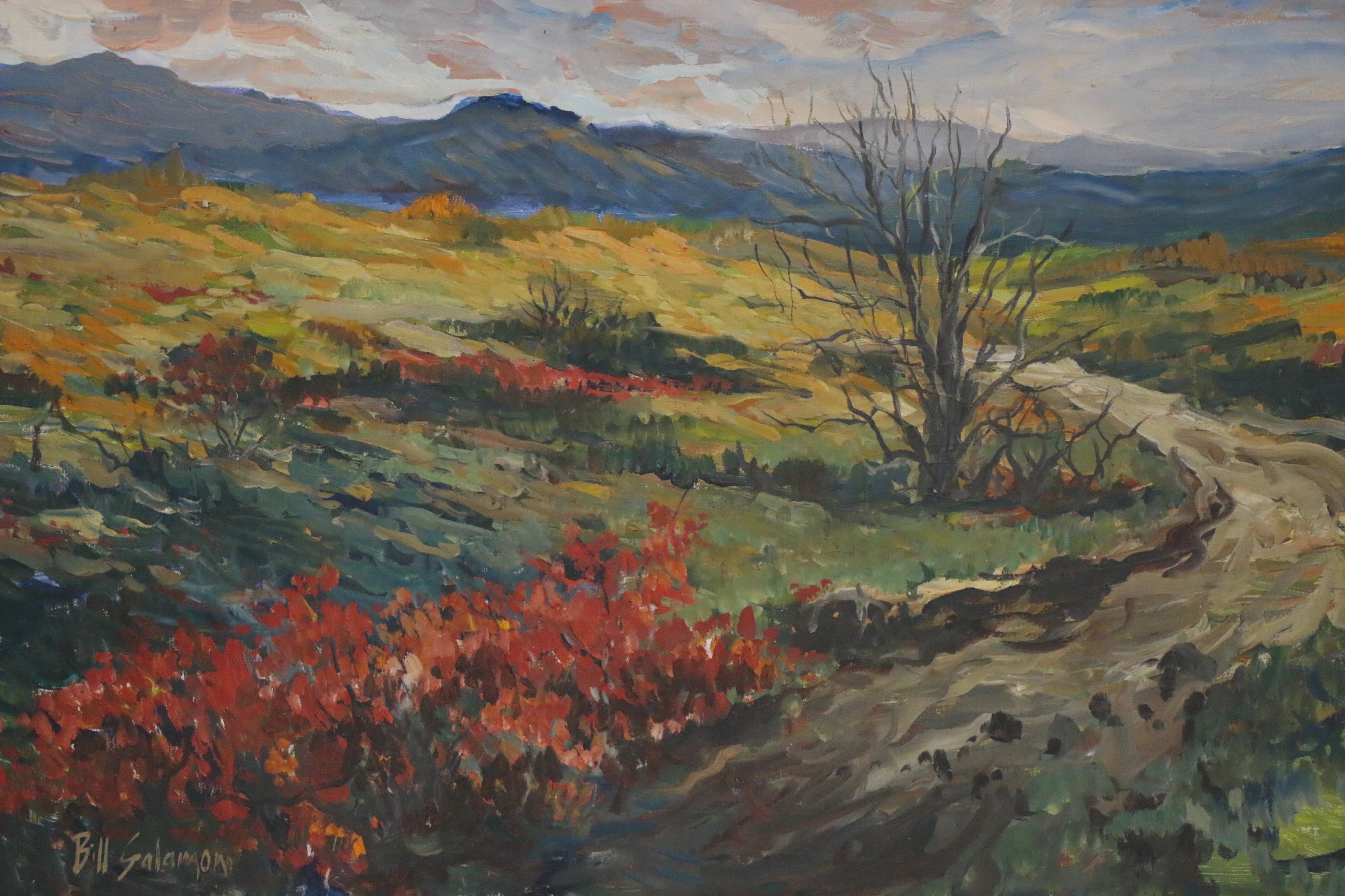 Bill Salamon Oil Painting of Abstract Hills, Late 20th Century