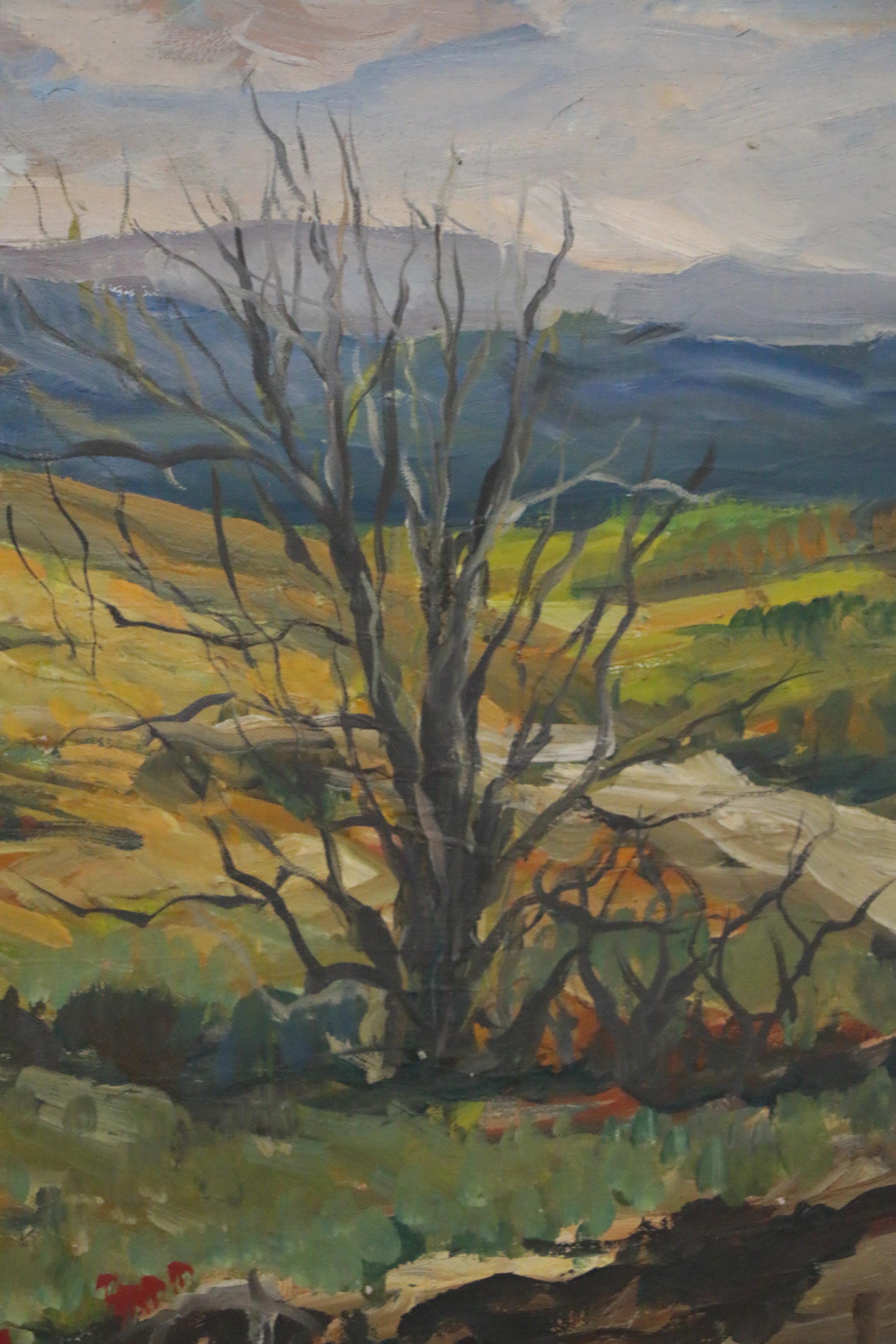 Bill Salamon Oil Painting of Abstract Hills, Late 20th Century