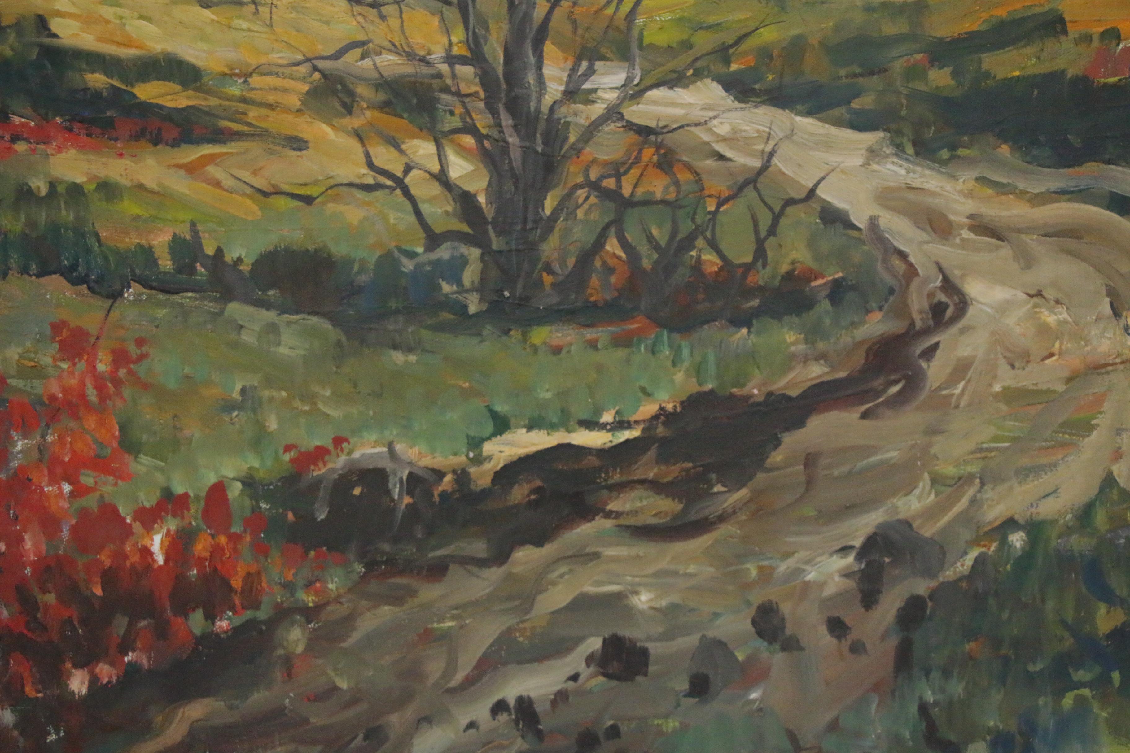 Bill Salamon Oil Painting of Abstract Hills, Late 20th Century