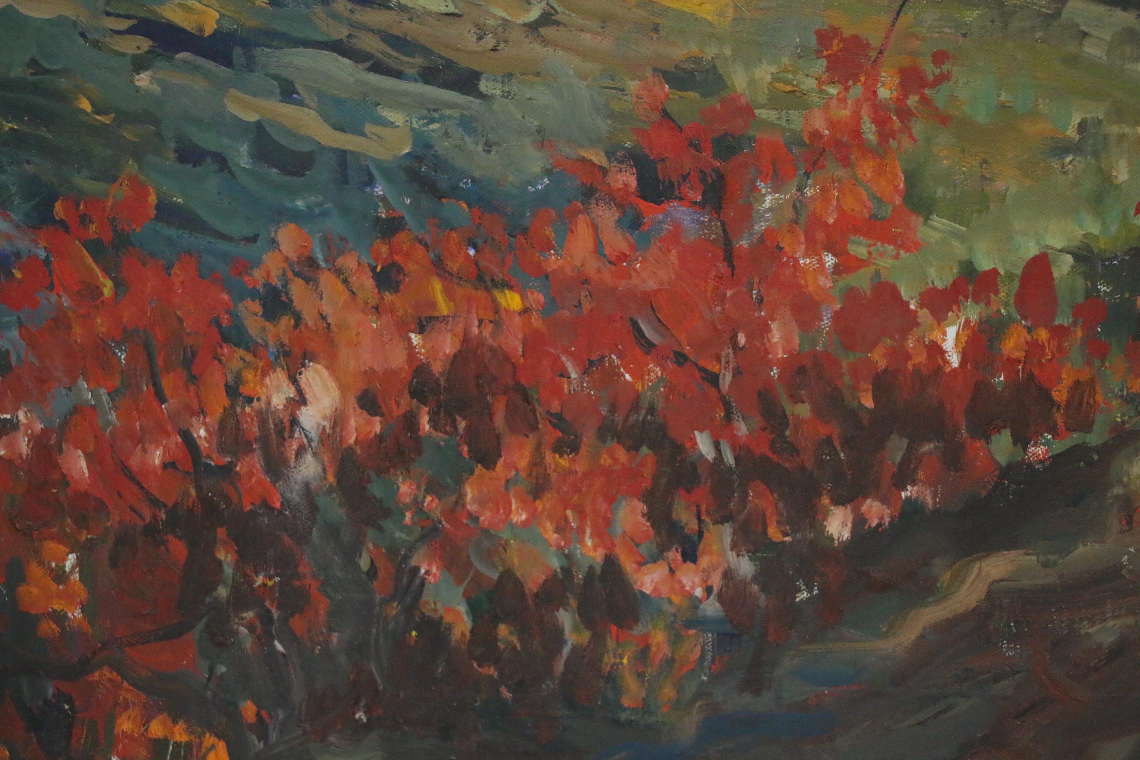 Bill Salamon Oil Painting of Abstract Hills, Late 20th Century