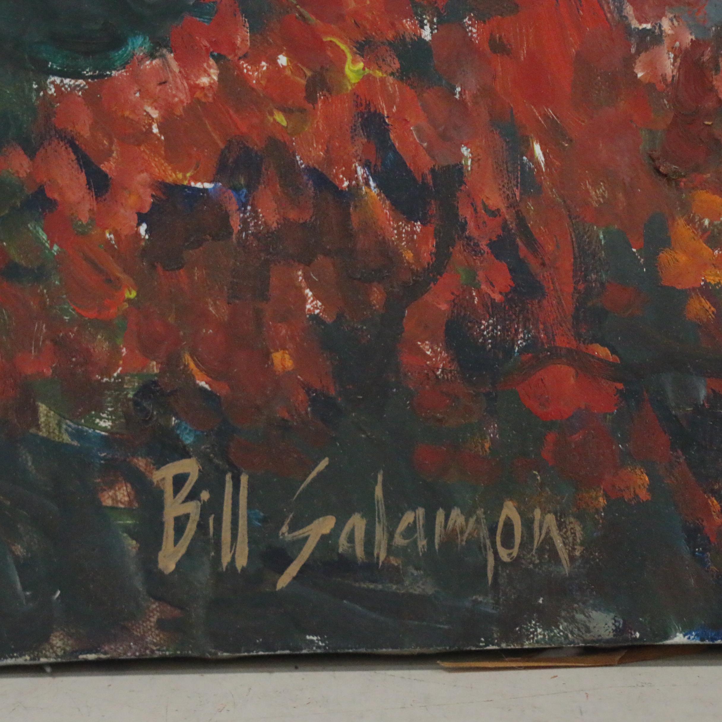 Bill Salamon Oil Painting of Abstract Hills, Late 20th Century
