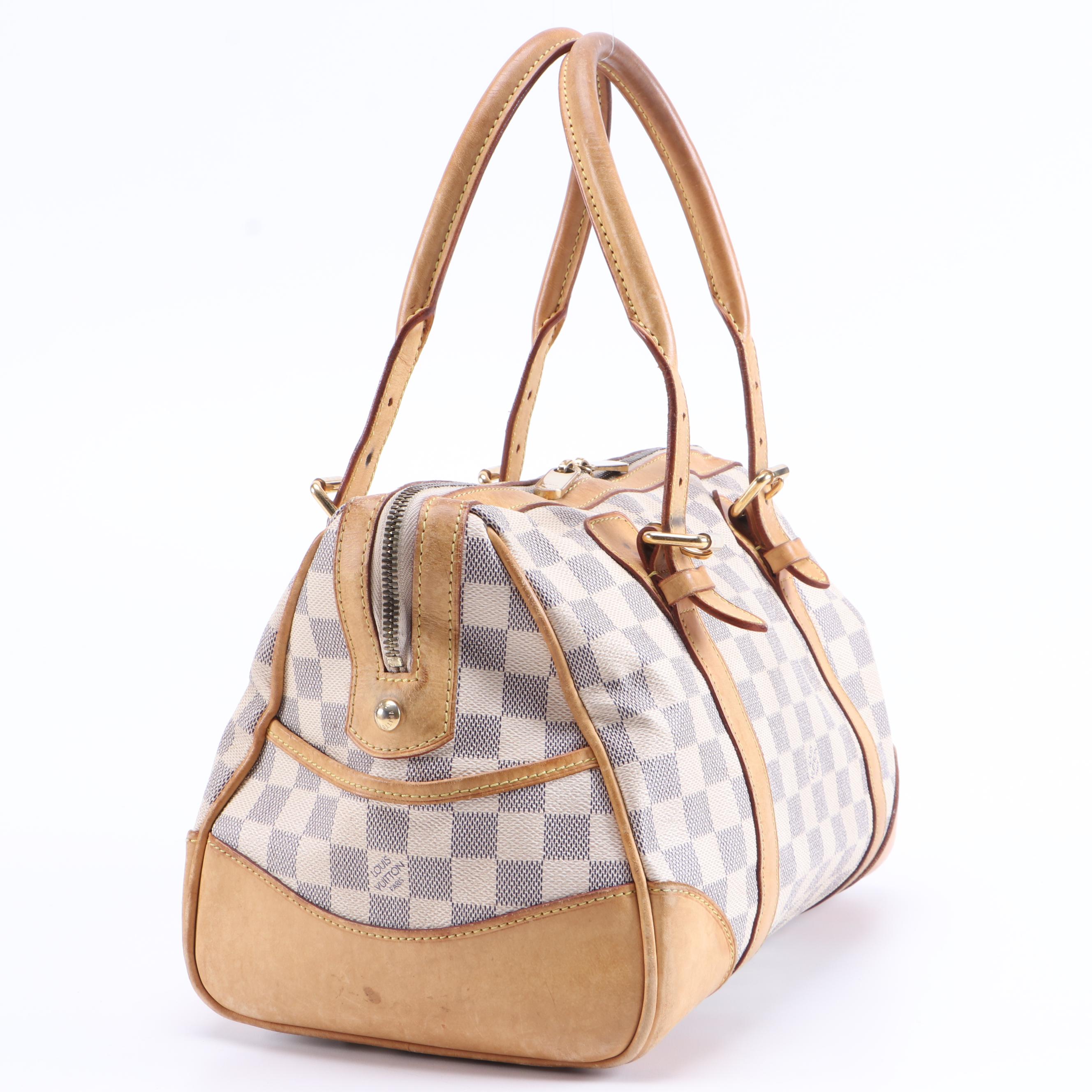 Louis Vuitton Berkeley Satchel in Damier Azur Coated Canvas and Leather