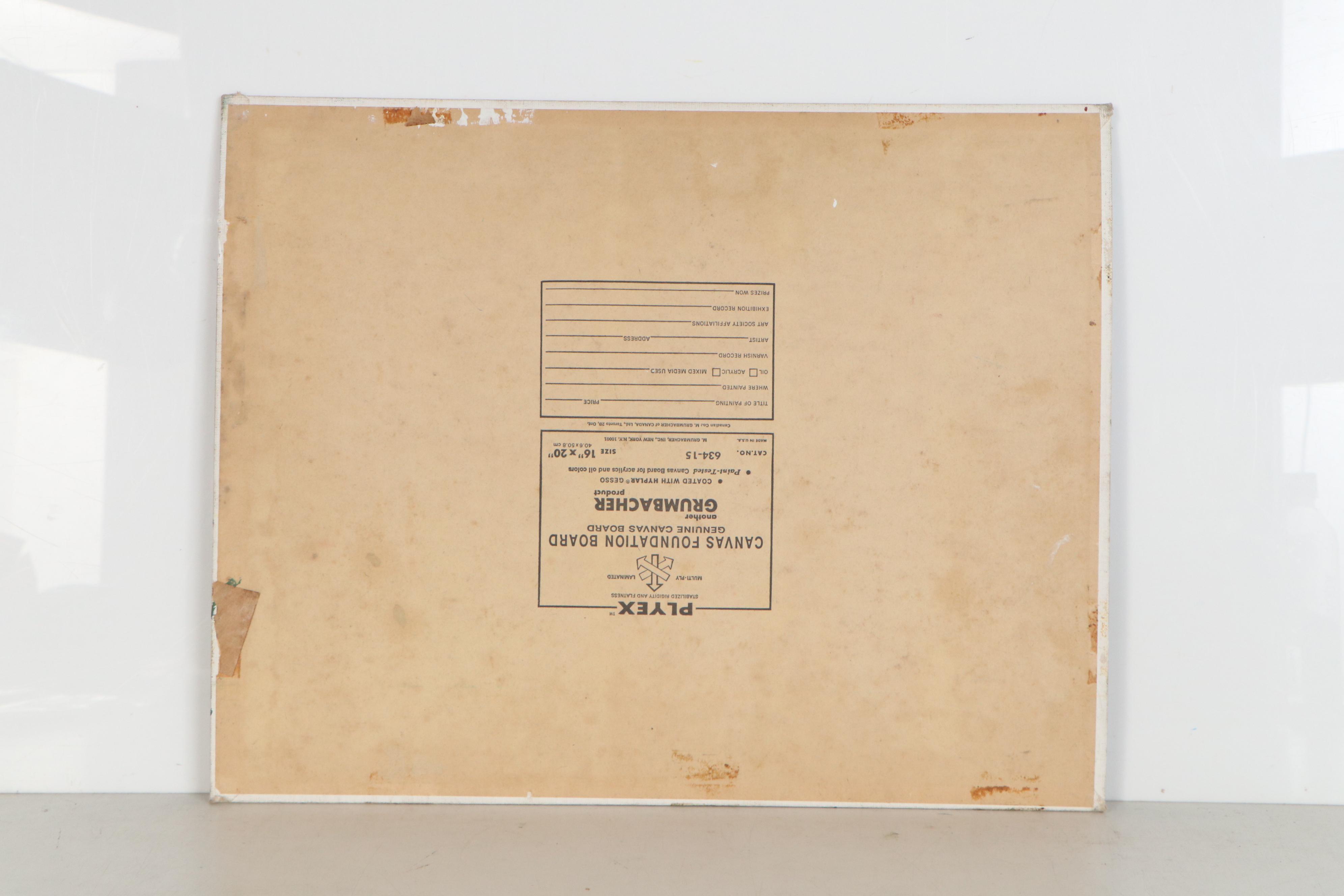 Inez Hess Folk Art Acrylic Painting of Parade Scene, Late 20th Century