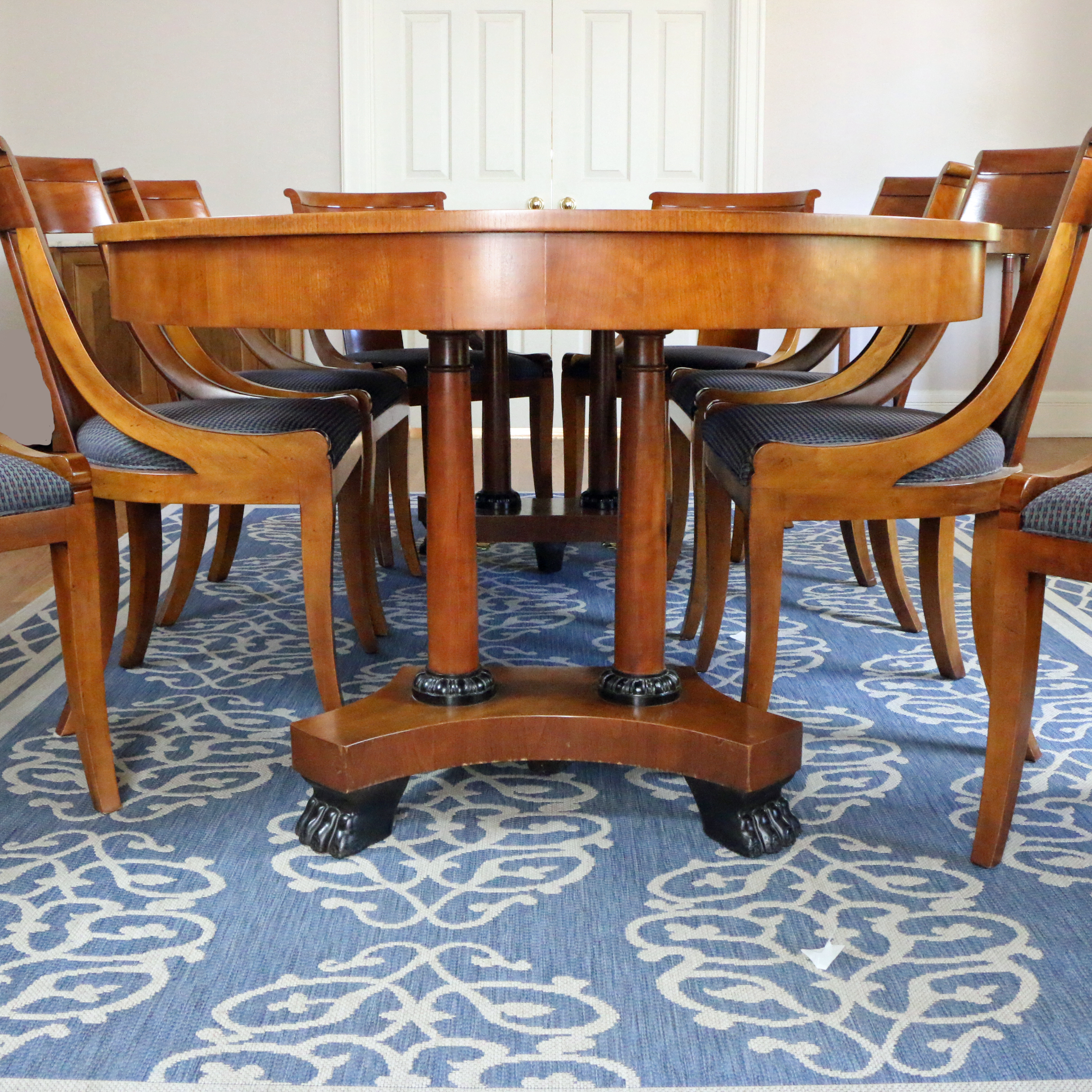 Baker Furniture Biedermeier Style  Dining Table Set, Late 20th Century