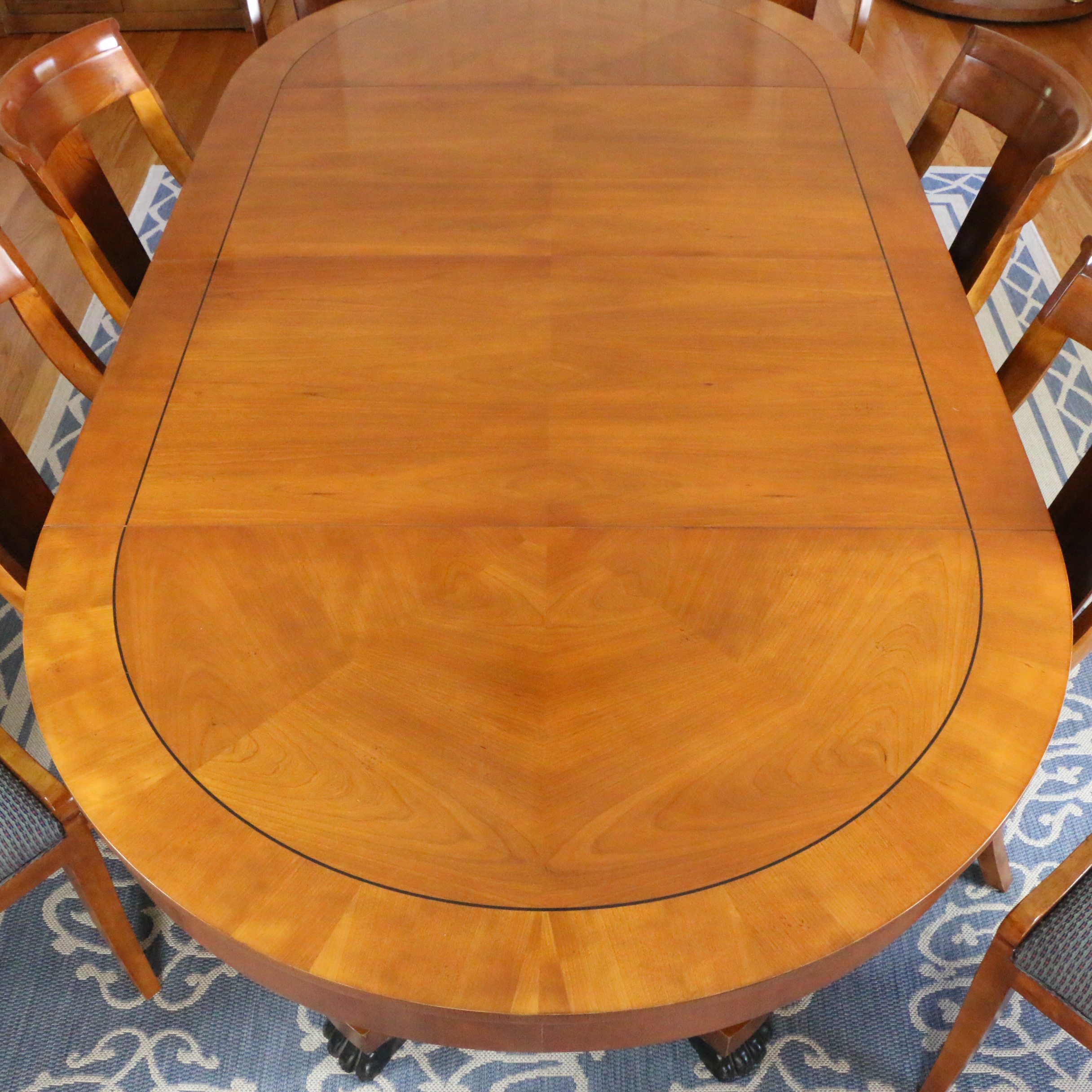 Baker Furniture Biedermeier Style  Dining Table Set, Late 20th Century