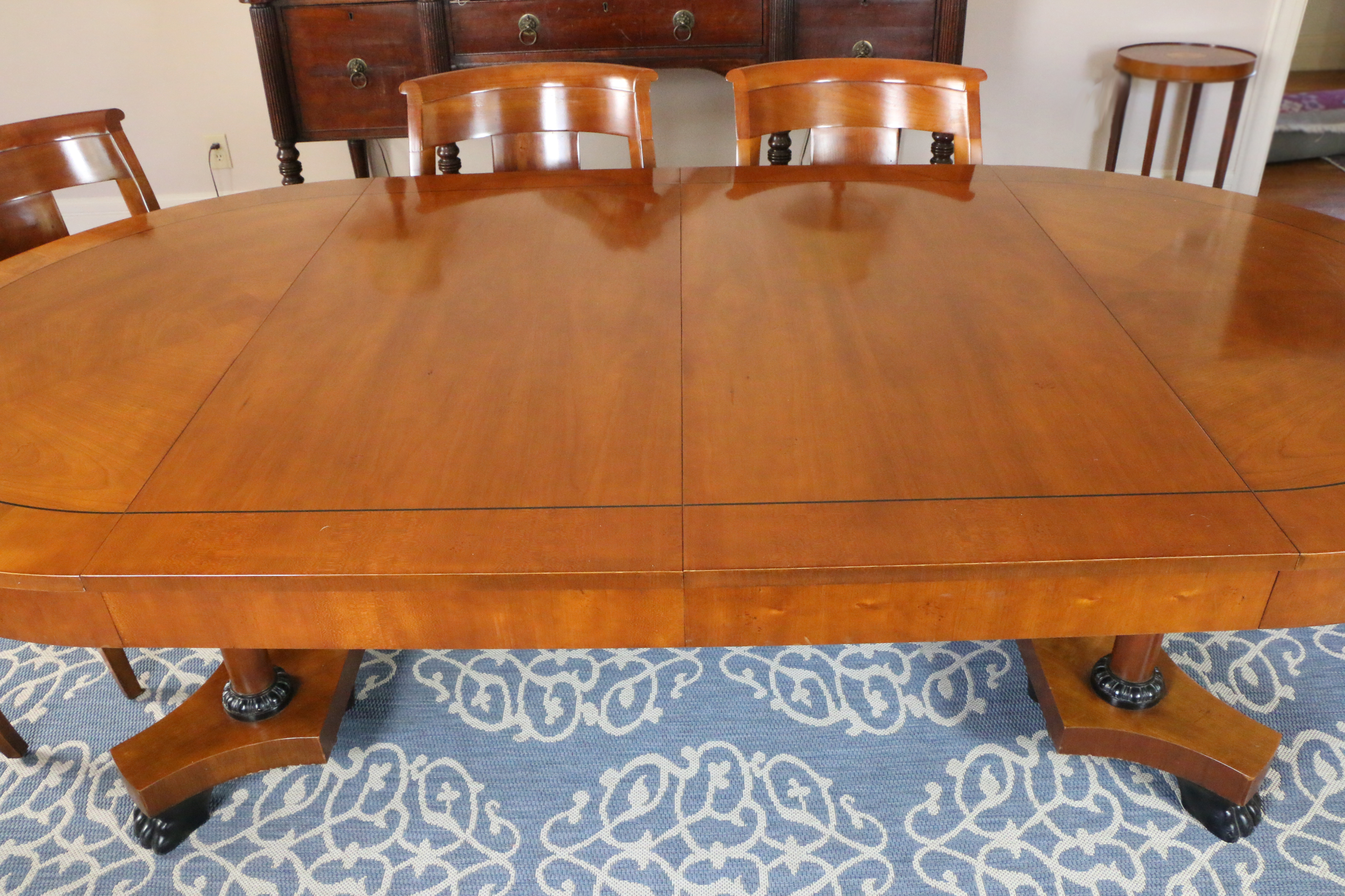Baker Furniture Biedermeier Style  Dining Table Set, Late 20th Century