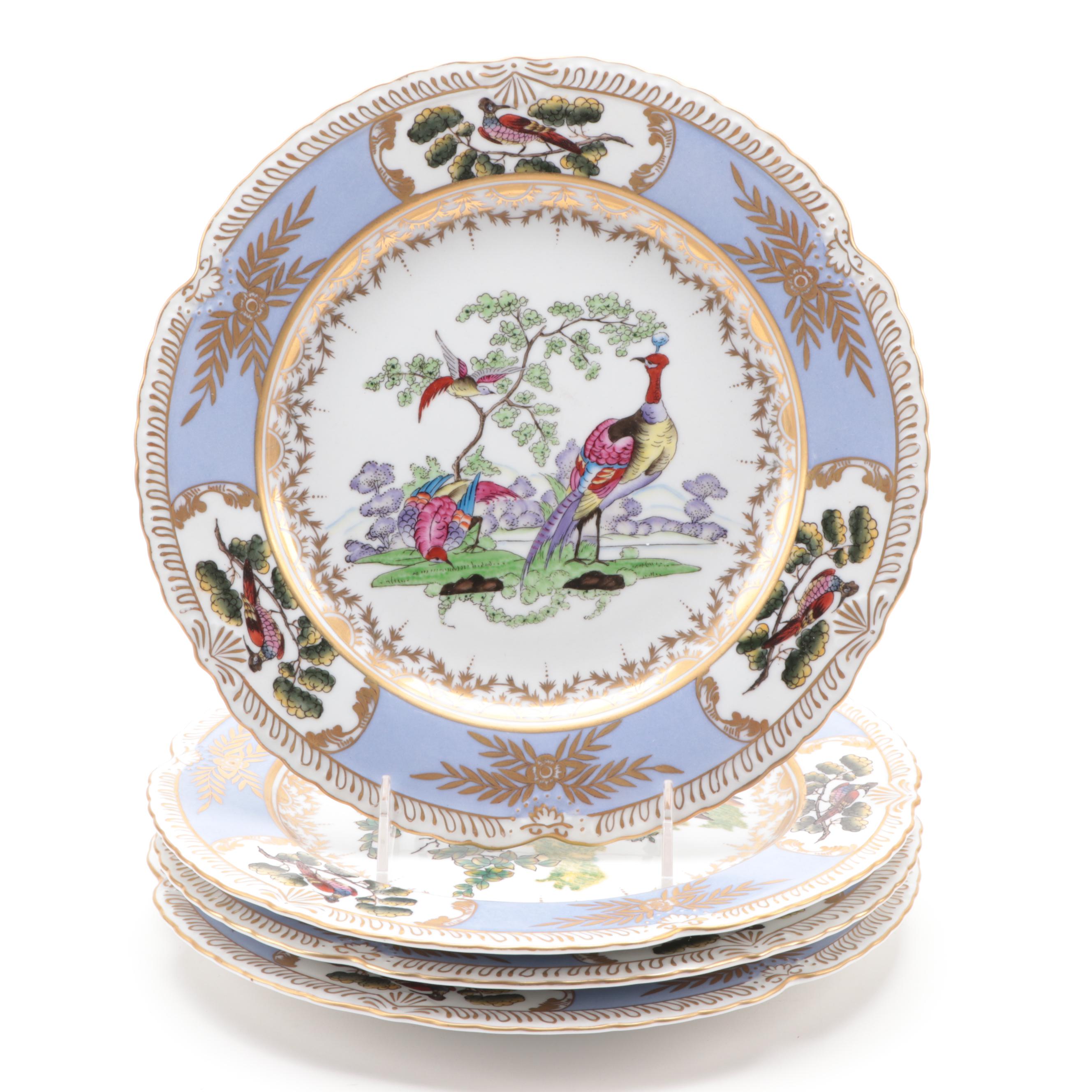 Chelsea House Porcelain Cabinet Plates with Avian Motifs