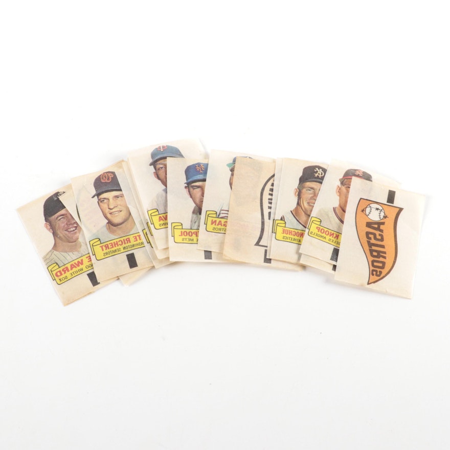 1966 Topps Rub-Off Team Pennant and Star Player Cards