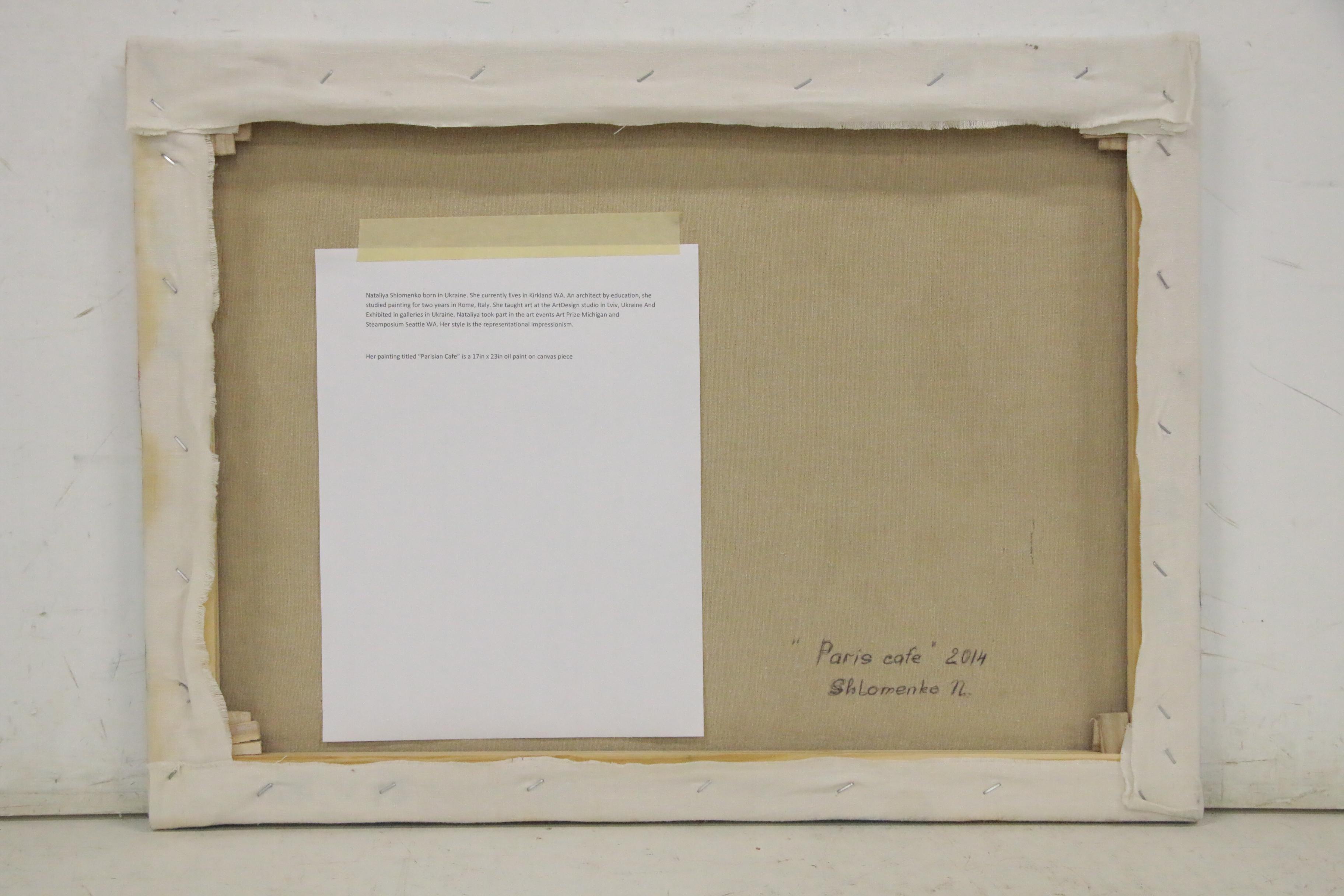 Nataliya Shlomenko Oil Painting "Paris Cafe", 2014