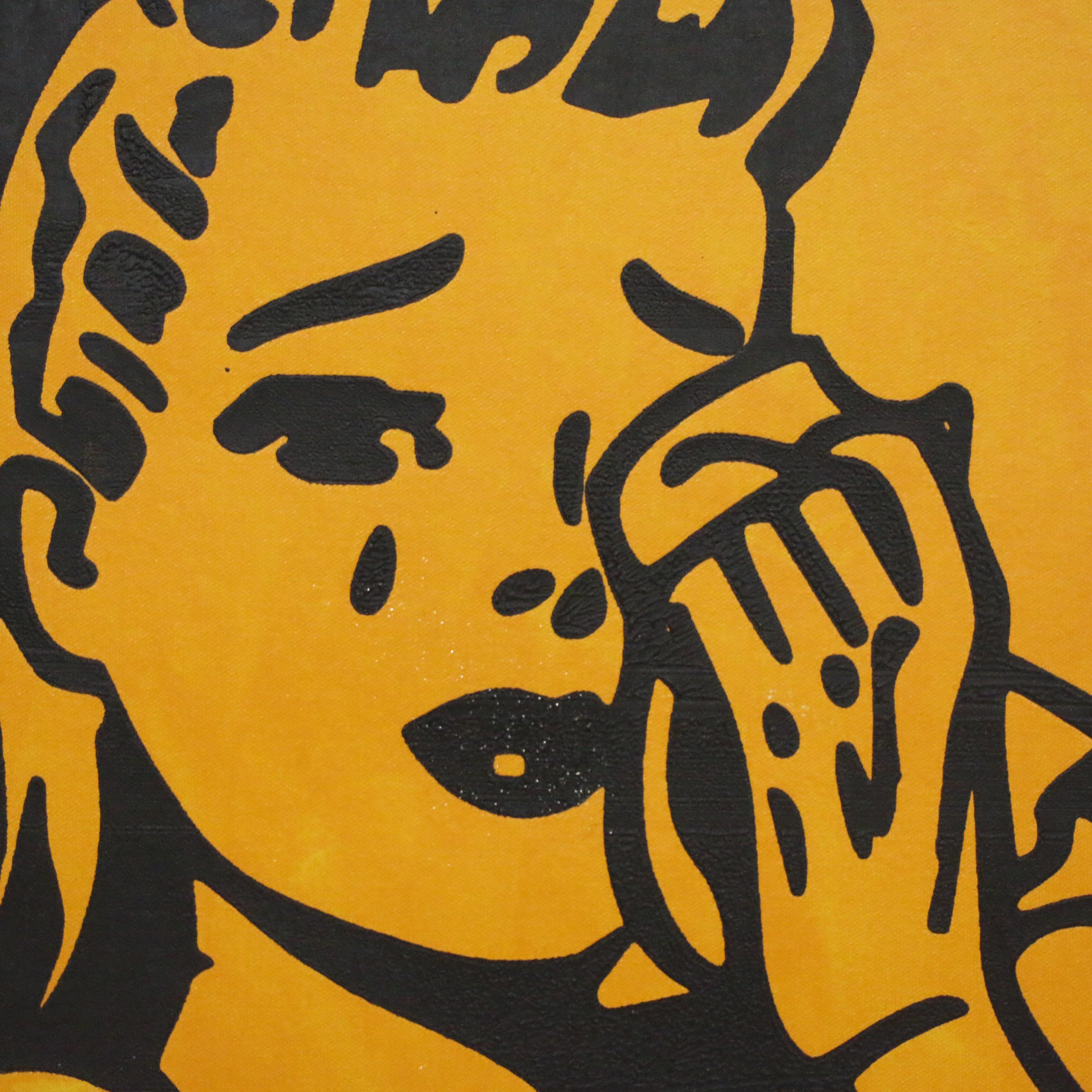 Andrew Van Sickle Mixed Media Painting "Orange Crush Weeping Supergirl", 2015