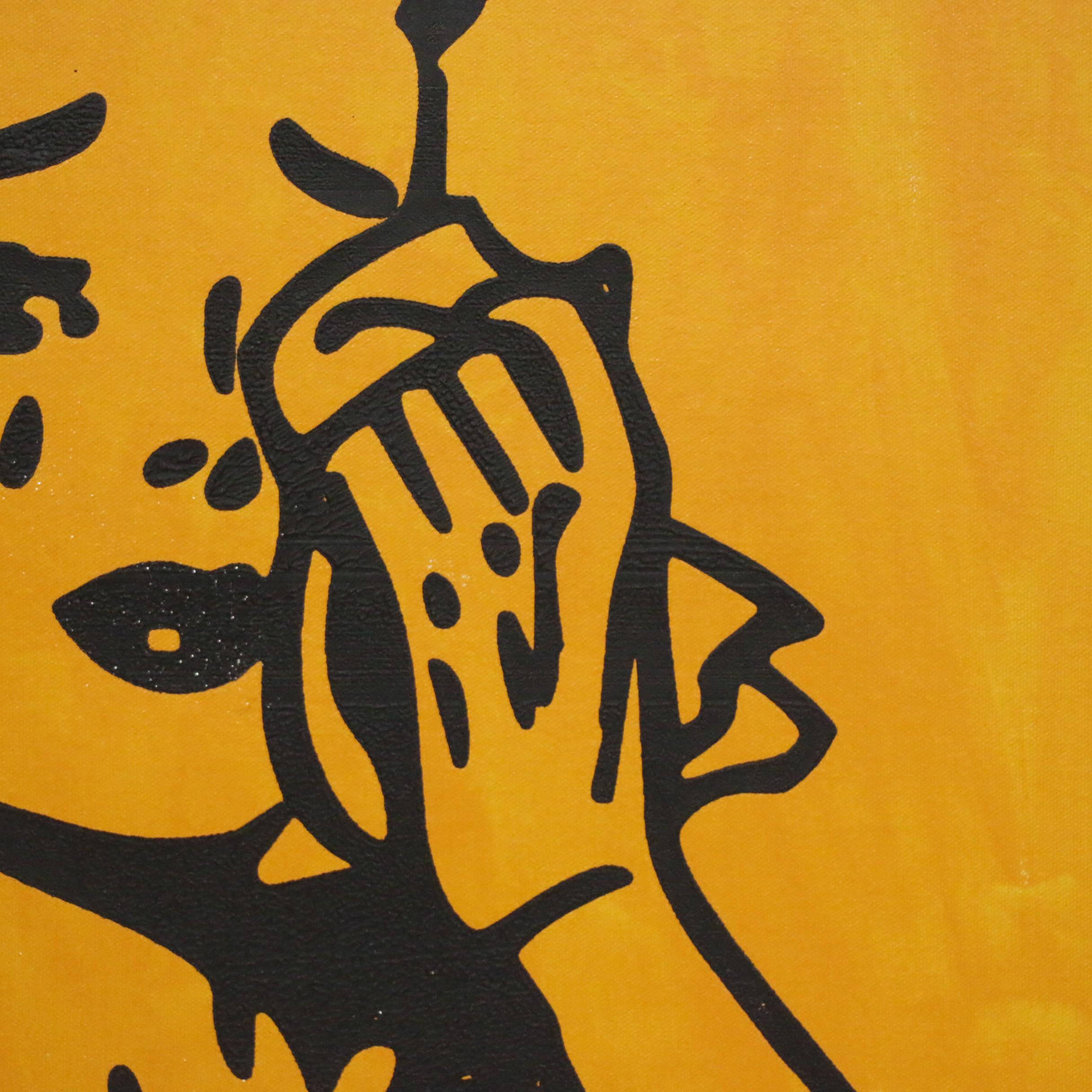 Andrew Van Sickle Mixed Media Painting "Orange Crush Weeping Supergirl", 2015