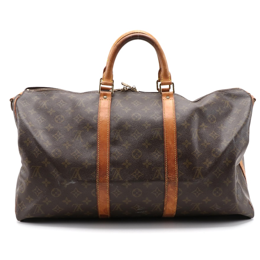 Louis Vuitton Keepall 50 Bandouliere in Monogram Canvas and Vachetta Leather