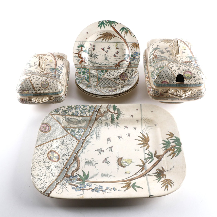 Gildea & Walker "Melbourne" Ironstone Bowls and Serveware, Late 19th Century