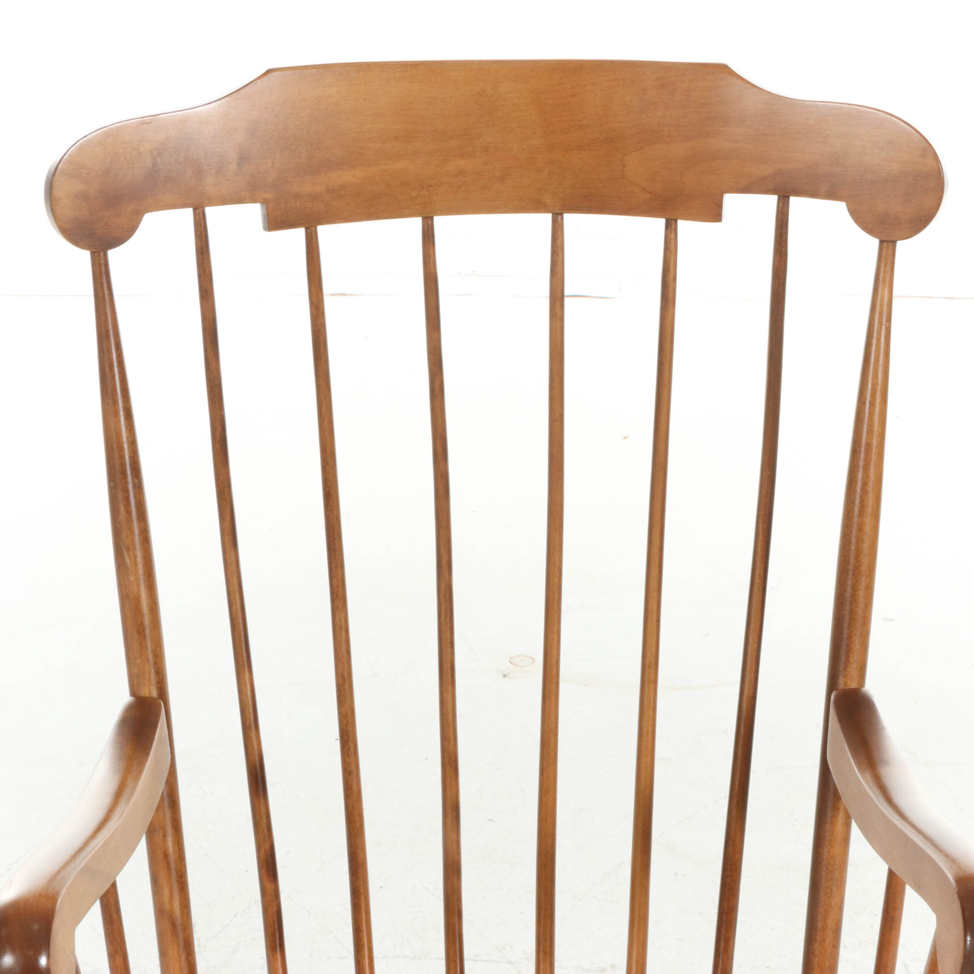 Nichols & Stone Co. New England Turned Maple Windsor Rocking Chair, 20th C.