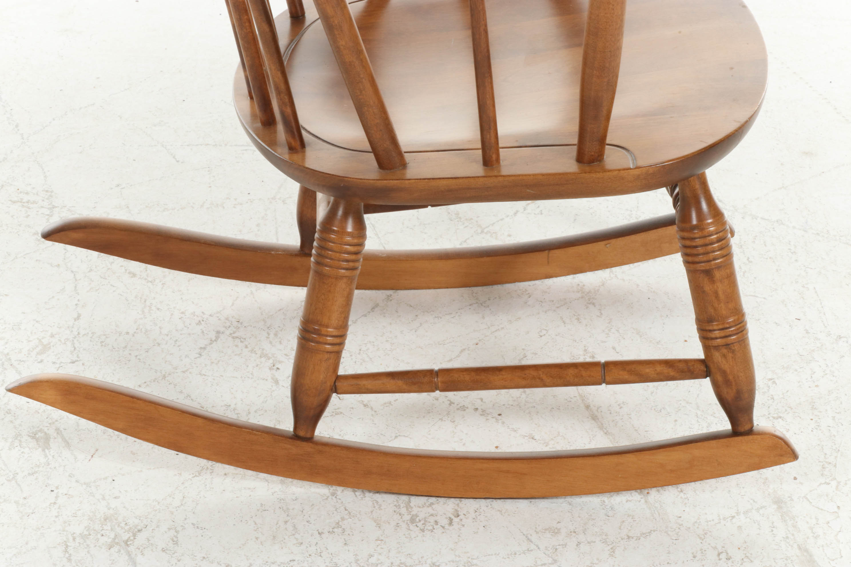 Nichols & Stone Co. New England Turned Maple Windsor Rocking Chair, 20th C.