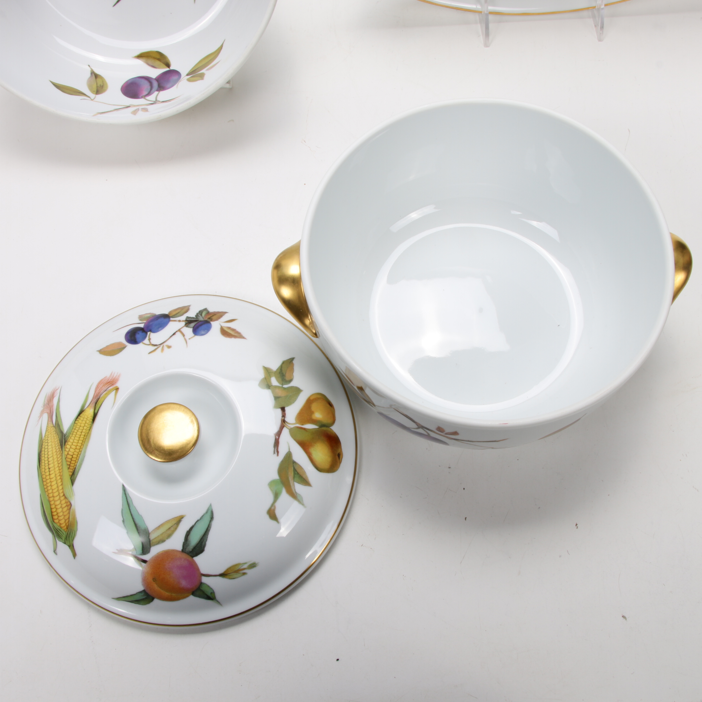 Royal Worcester "Evesham" Porcelain Serving Dishes and Covered Casserole