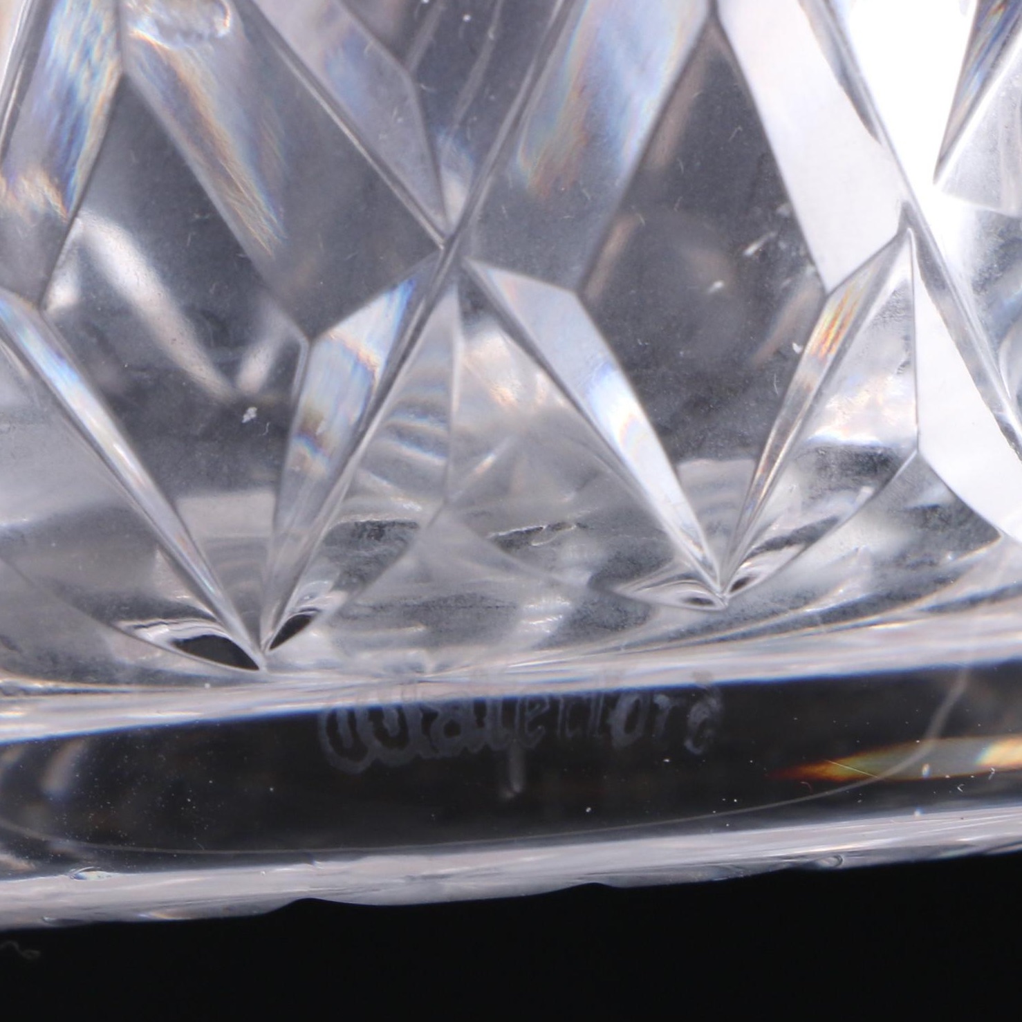 Waterford Crystal "Araglin" Flower Vase and Wood Stand