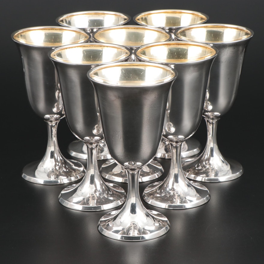 International Sterling Silver Goblets with Gold Wash