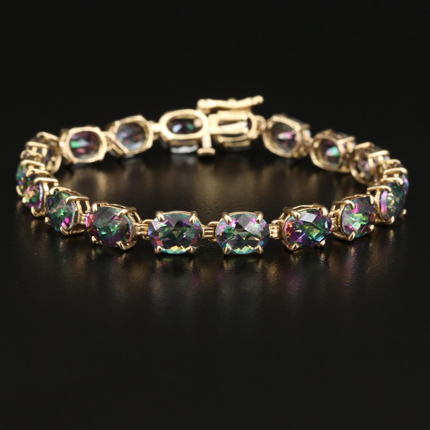 14K Mystic Topaz Line Bracelet