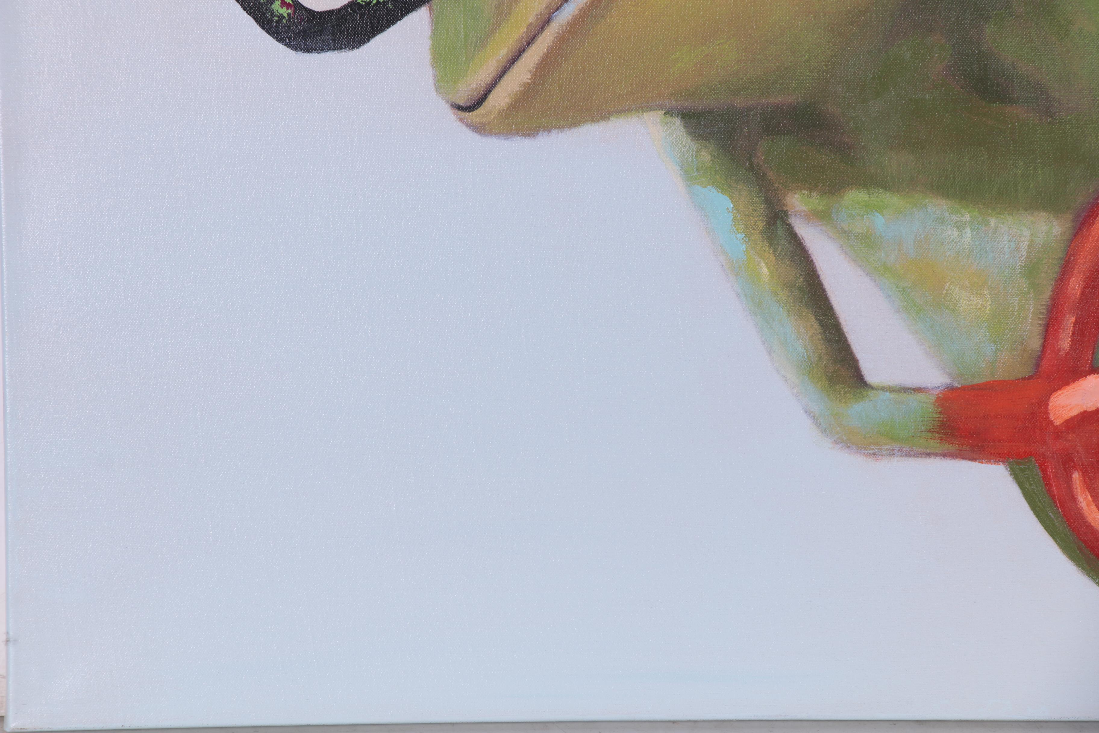 Embellished Giclée of a Red-Eyed Tree Frog Wearing Glasses