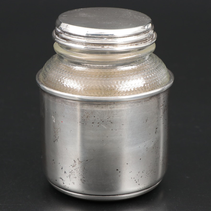 Sanborns Mexican Sterling Silver and Glass Lidded Jar