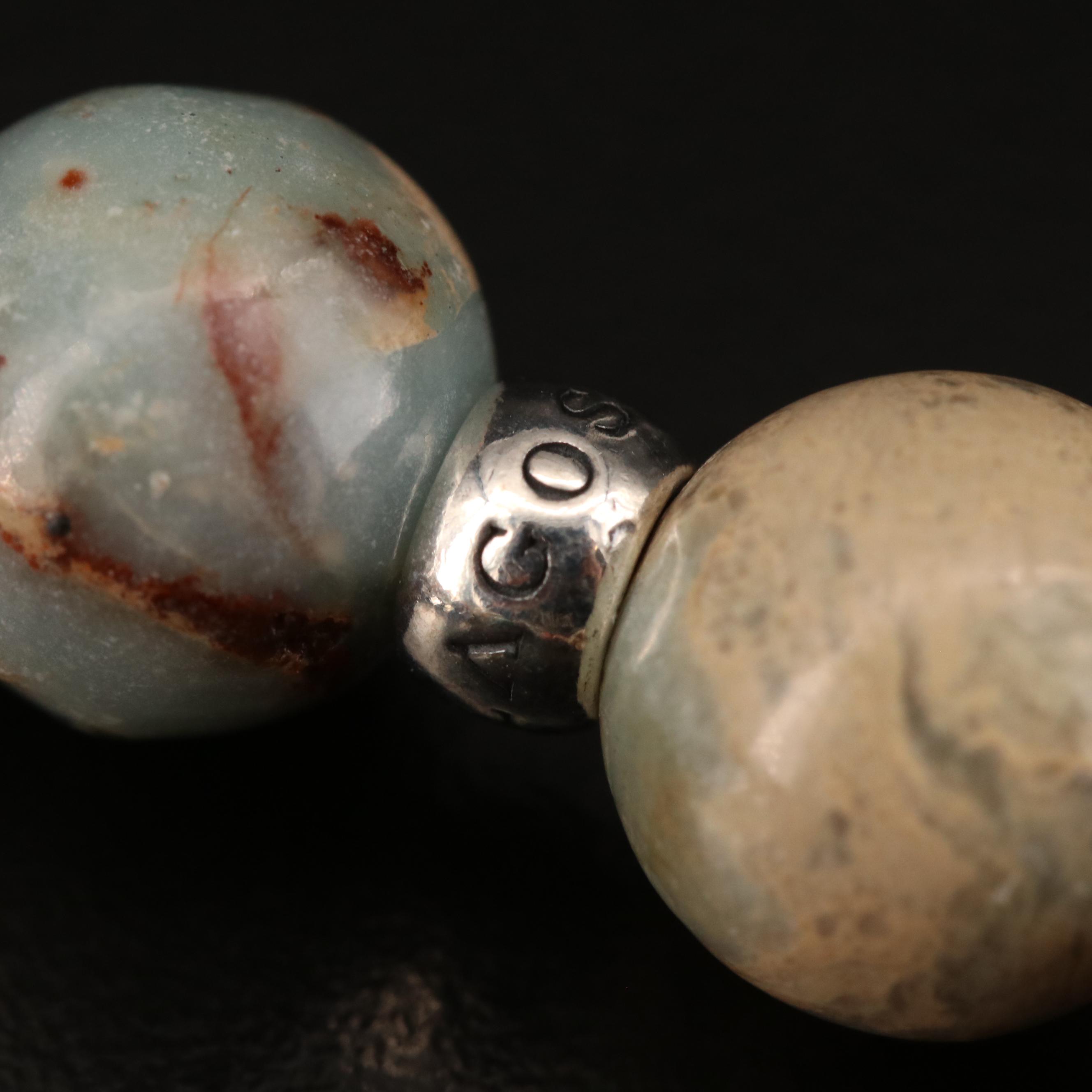 Lagos Jasper and Agate Bead Stretch Bracelet with Sterling Silver Accents