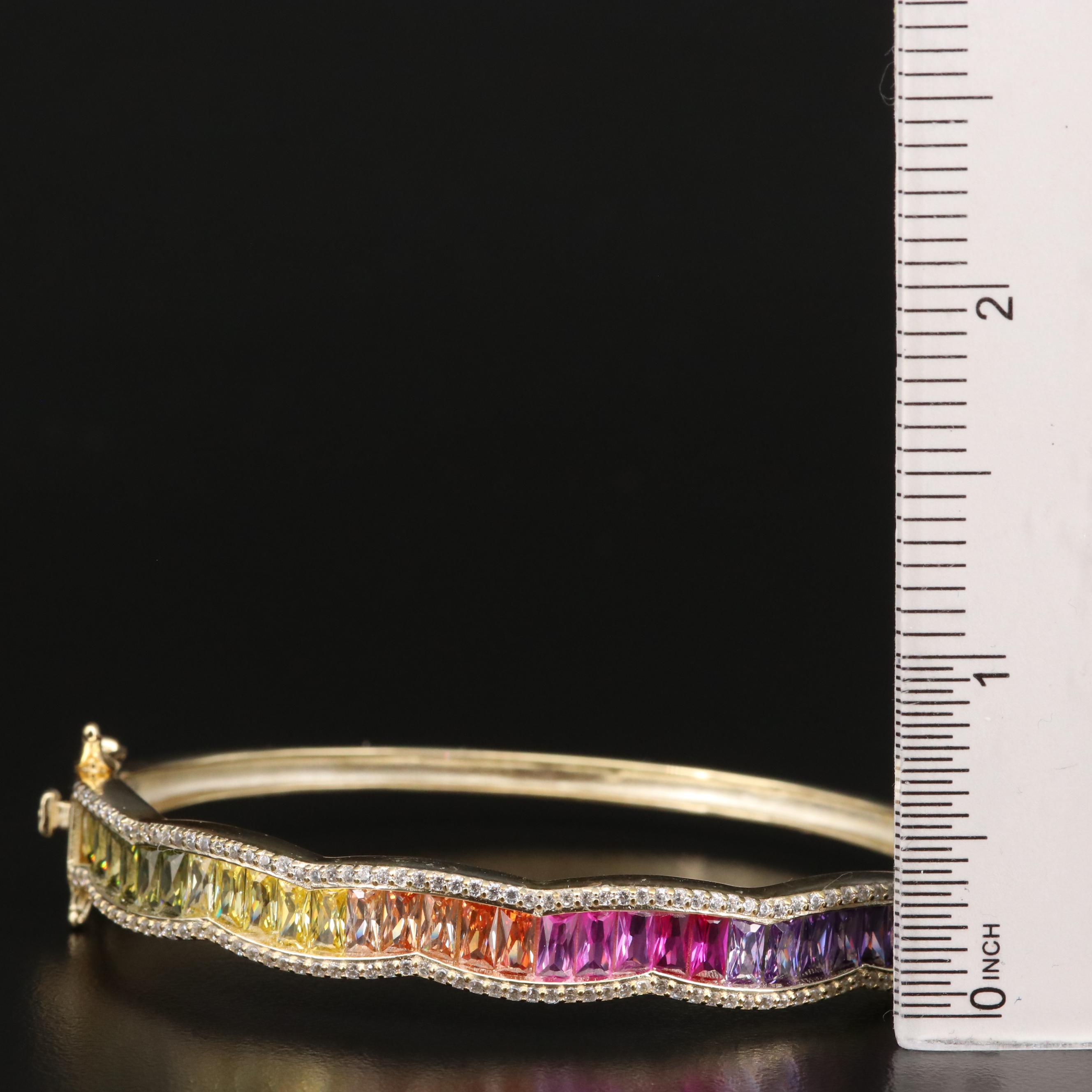 Sterling Silver Rainbow Bangle and Ring
