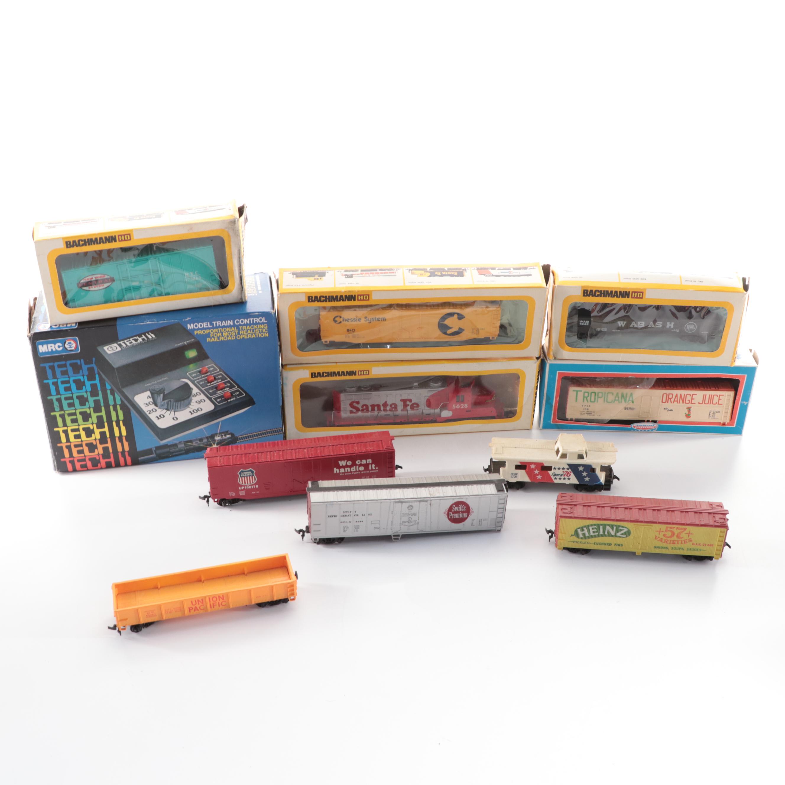 Bachmann and Model Power HO Scale Train Cars with MRC Controller in Packaging