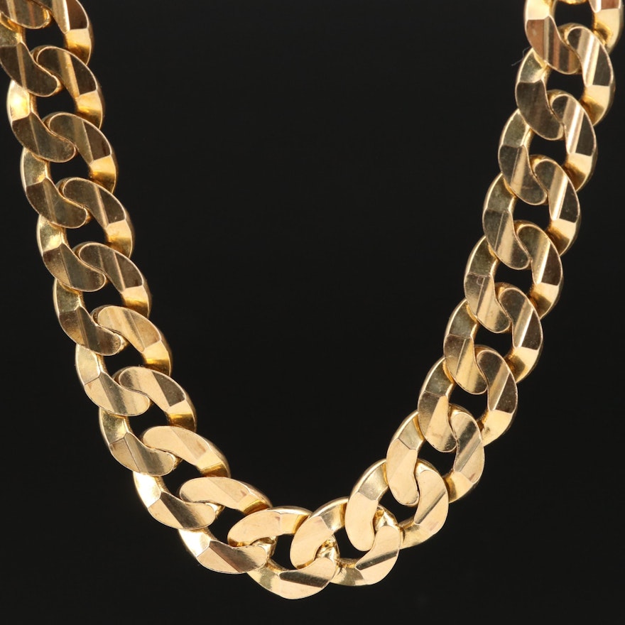 10K Heavy Curb Chain Necklace