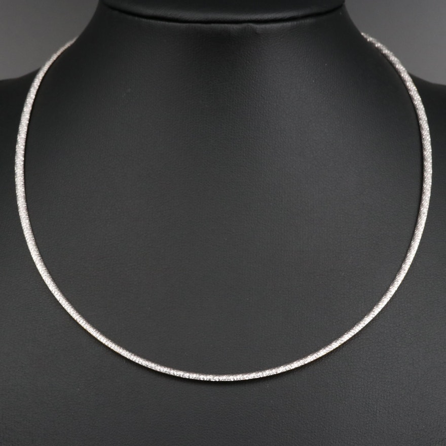 10K Two-Tone Reversible Omega Chain Necklace