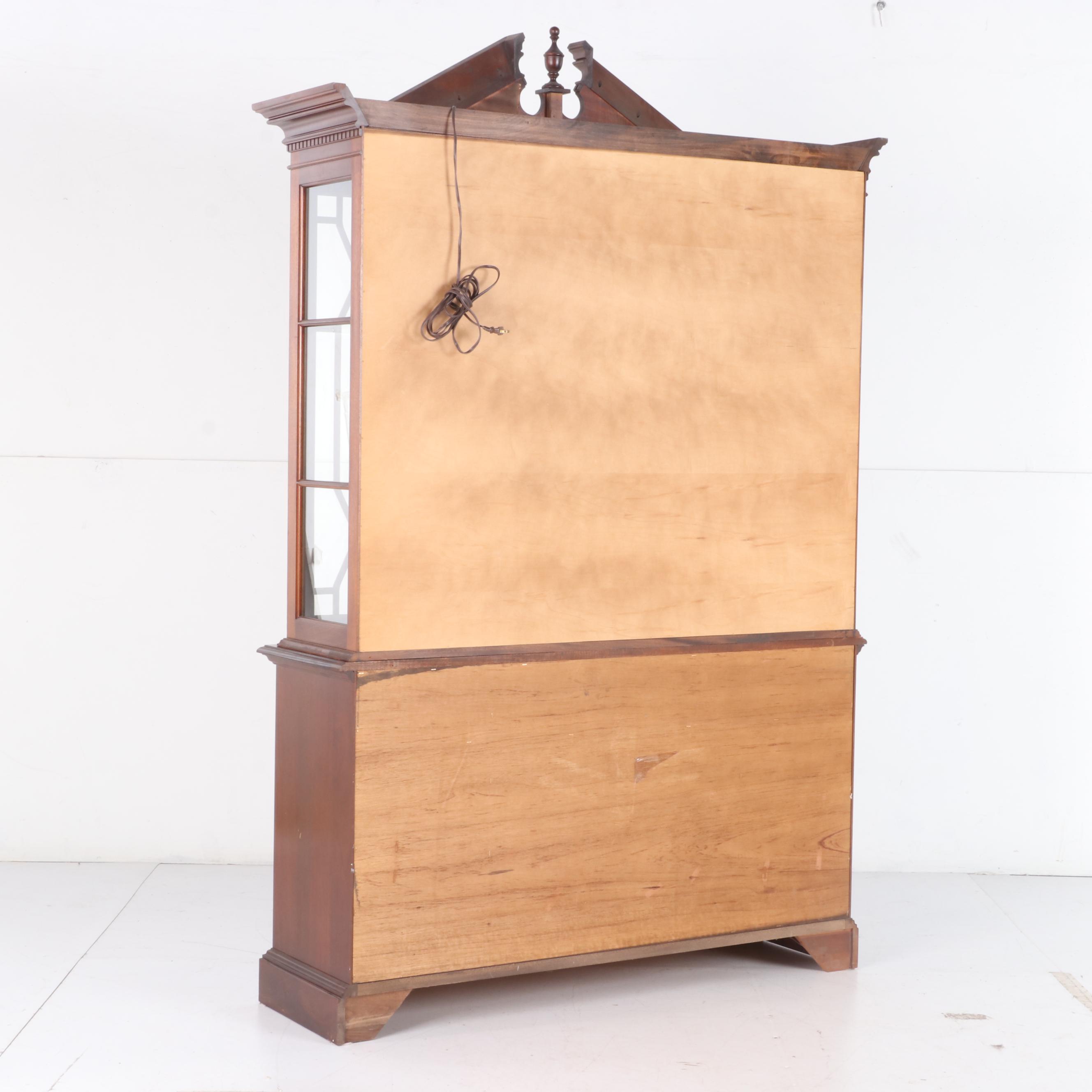 Jamestown Sterling 2-Piece Cherry Illuminated China Cabinet, Late 20th Century