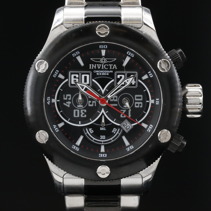 Invicta Russian Diver Chronograph Stainless Steel Quartz Wristwatch