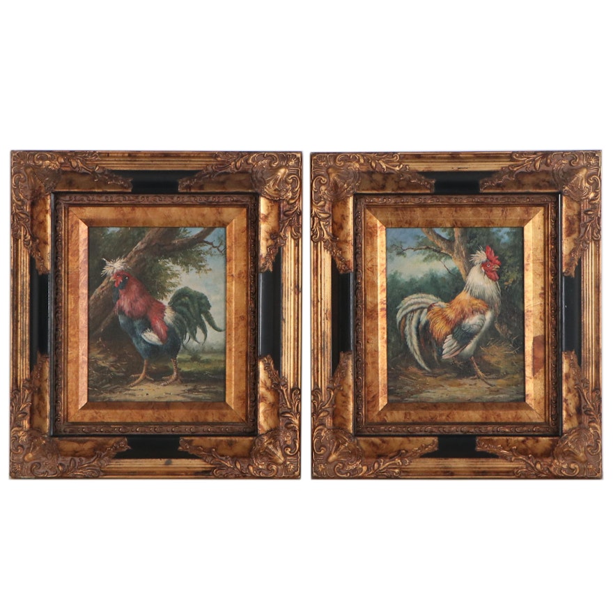 Academic Style Oil Paintings of Roosters