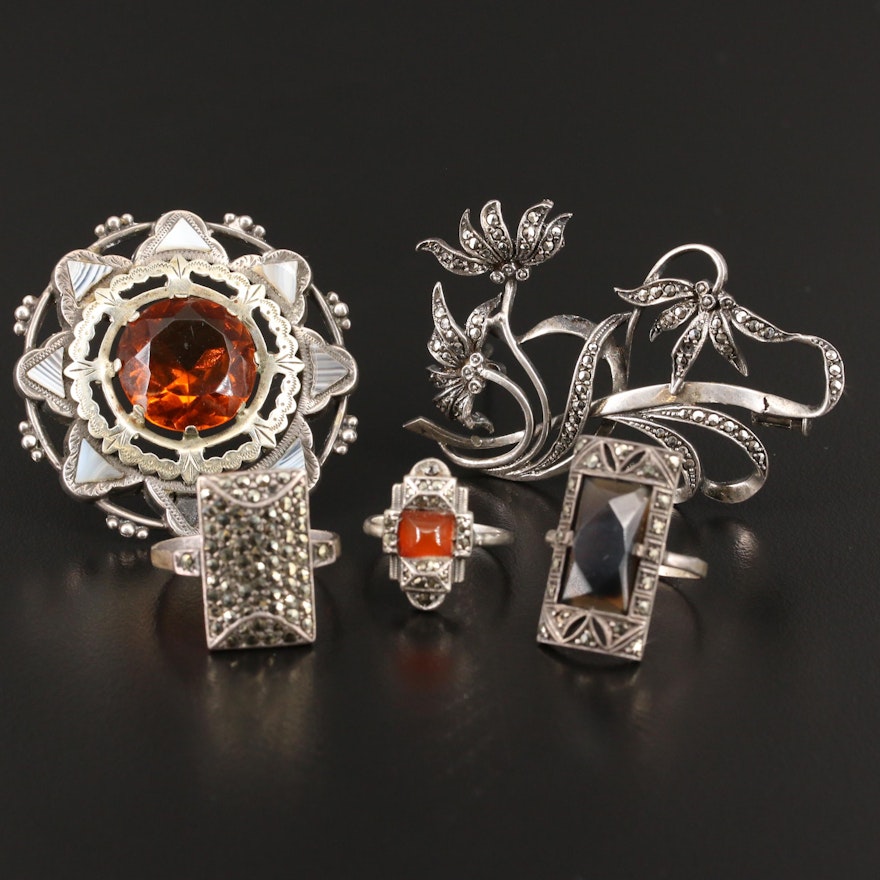 Jewelry Including 935, 800 Silver and Vintage Sterling Rings