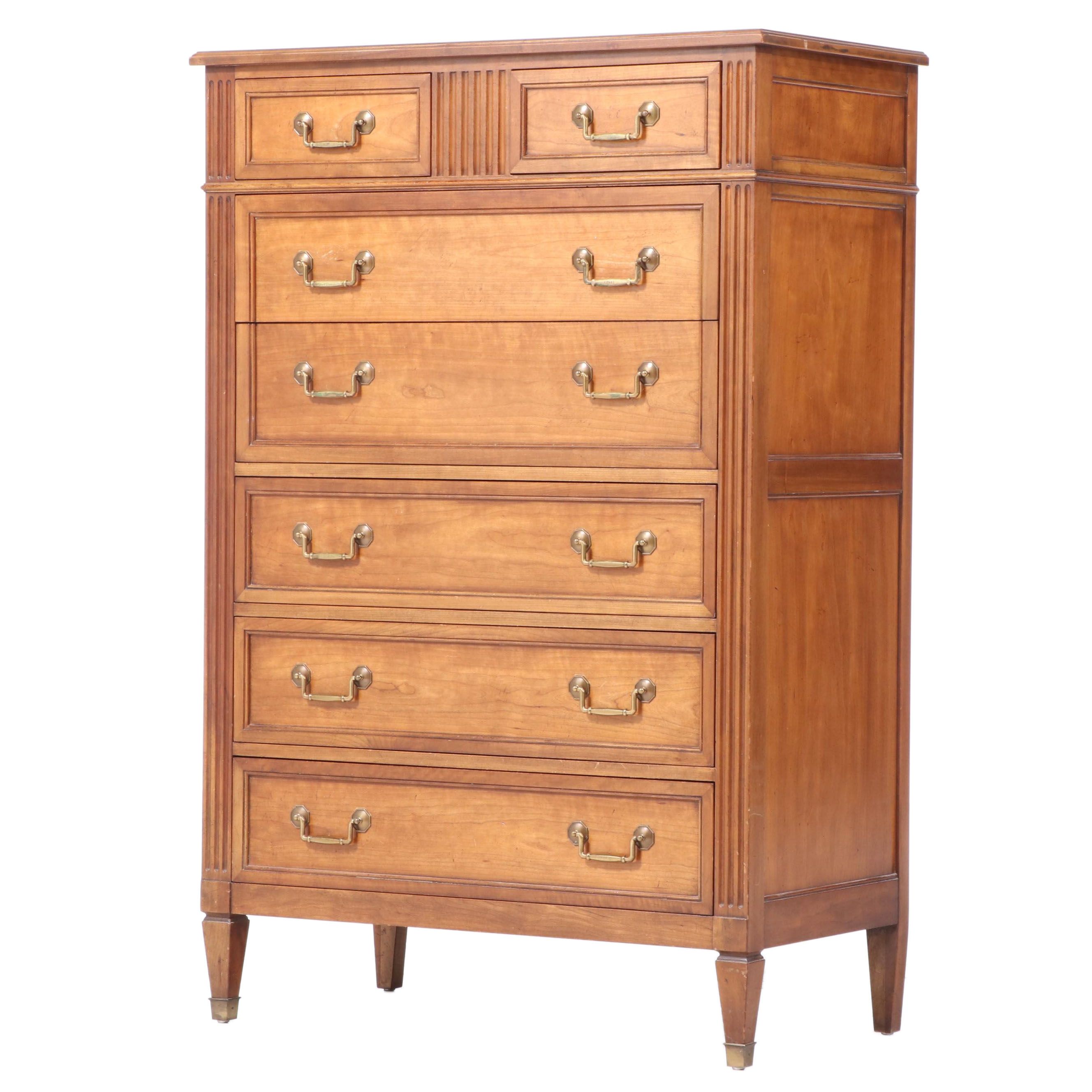 Kindel "Belvedere" Cherrywood Seven-Drawer Chest, Mid to Late 20th Century