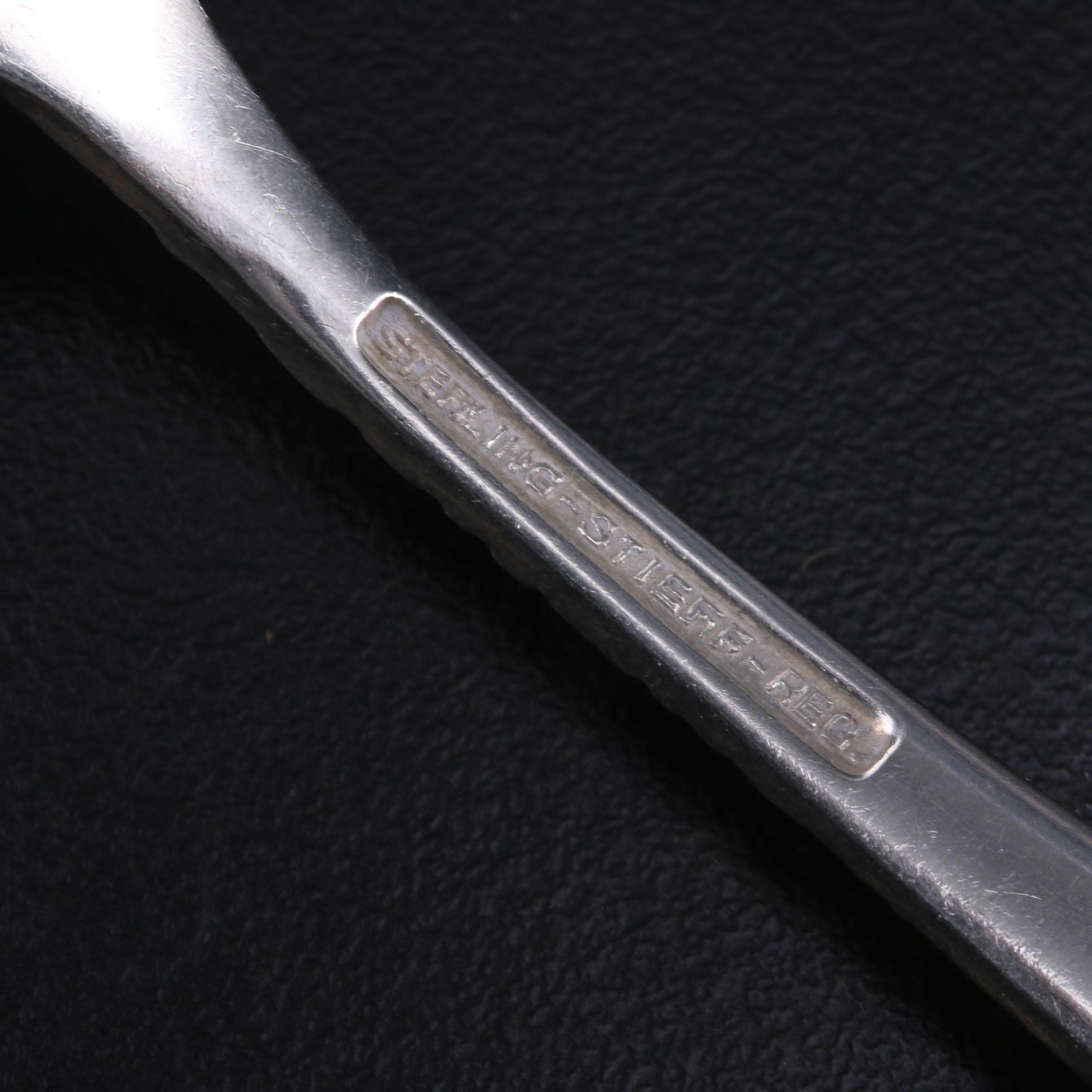 Stieff "Rose" Repoussé Sterling Silver Ice Cream Forks