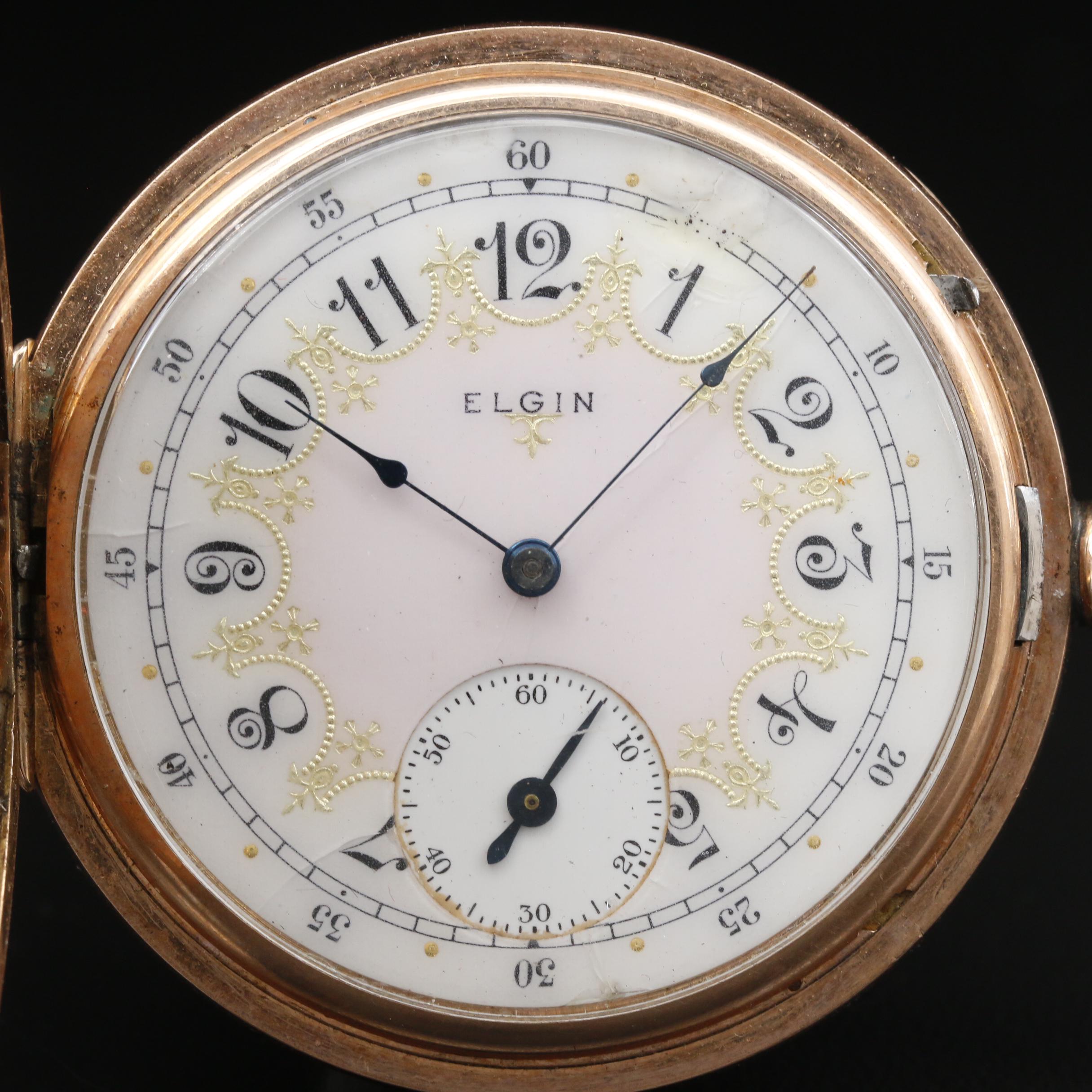 1912 Elgin "Father Time" Gold Filled Hunters Case Pocket Watch