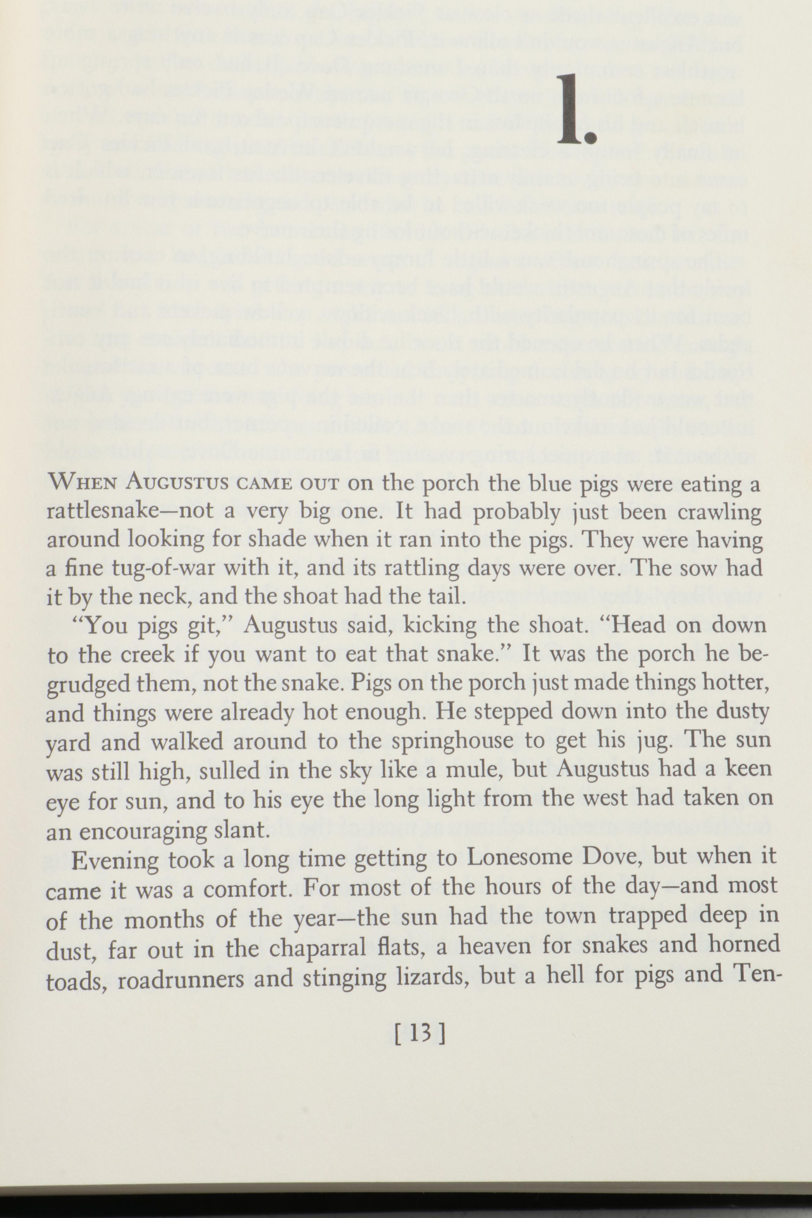 Signed "Lonesome Dove" by Larry McMurtry with Dust Jacket, 1985