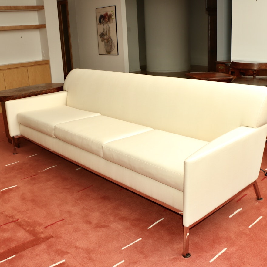 Breuton Industries Mid Century Modern Style Upholstered Sofa