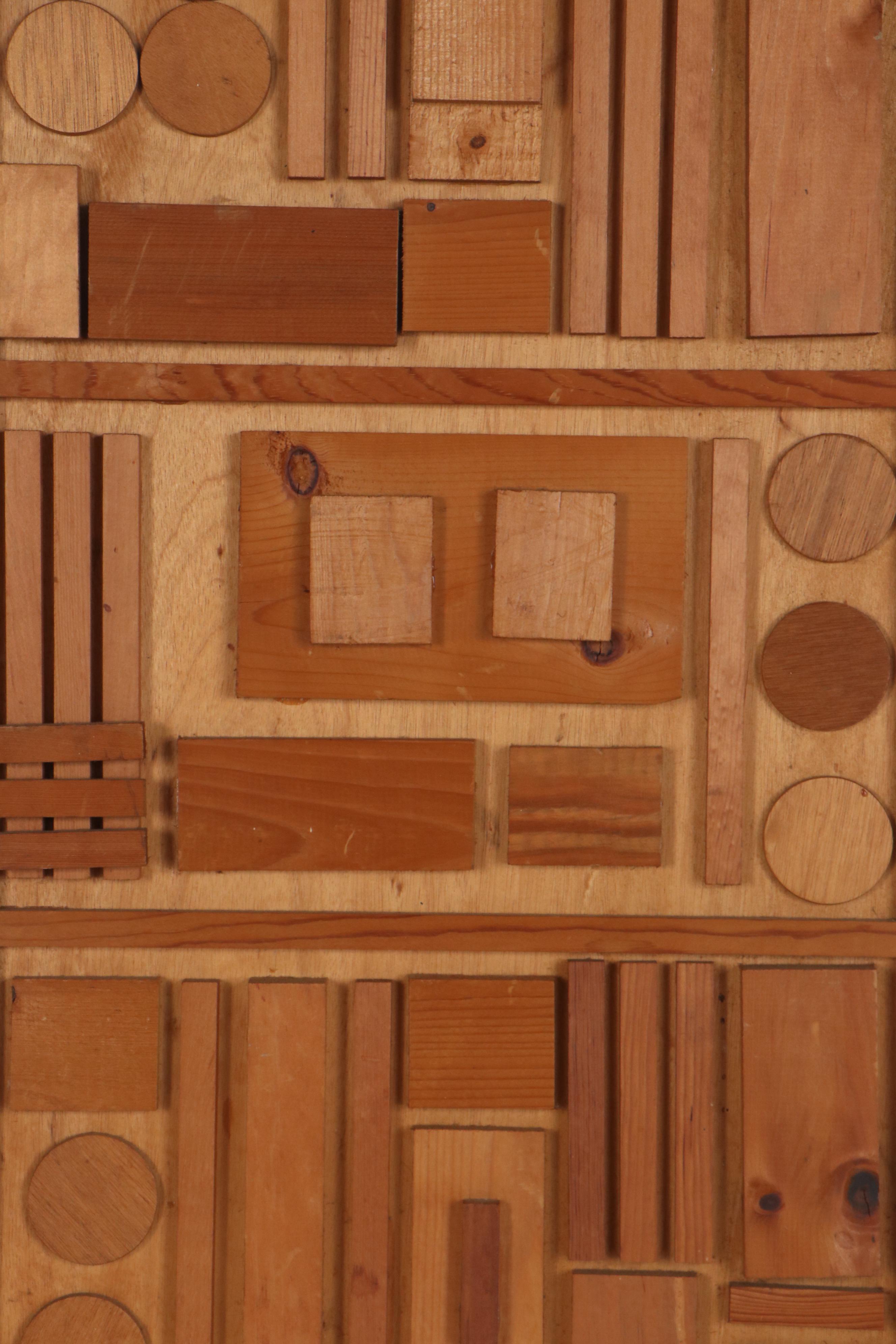 Geometric Wood Sculpture, Late 20th Century